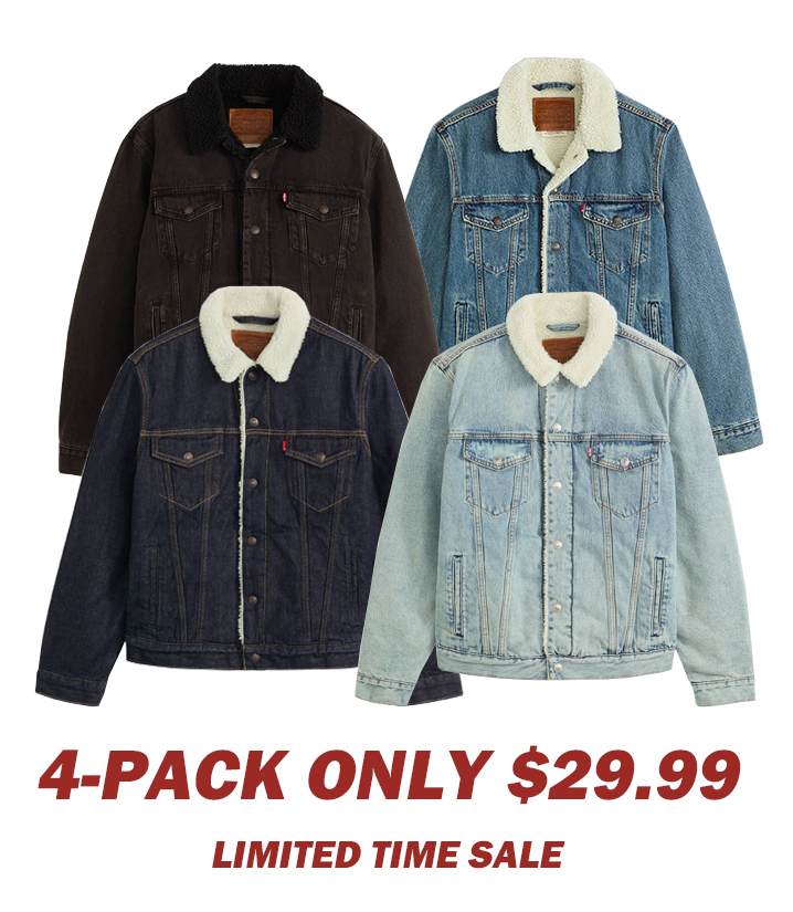 4 pack $29.99 Type Iii Sherpa Trucker Jacket