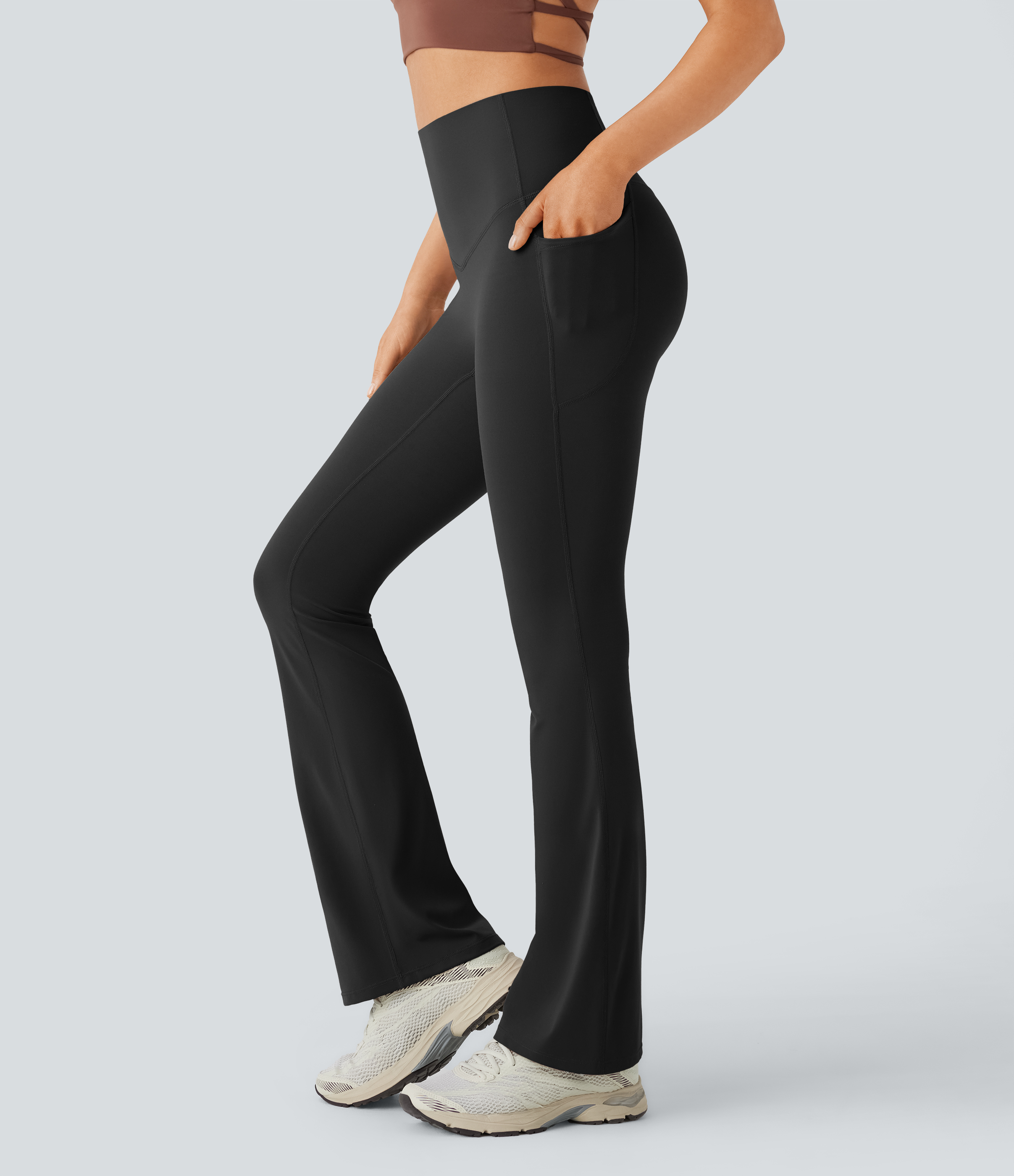 Halara UltraSculpt High Waisted Tummy Control Pocket Shaping Yoga Bootcut Leggings