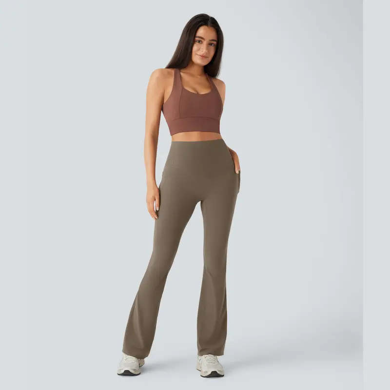 Halara UltraSculpt High Waisted Tummy Control Pocket Shaping Yoga Bootcut Leggings