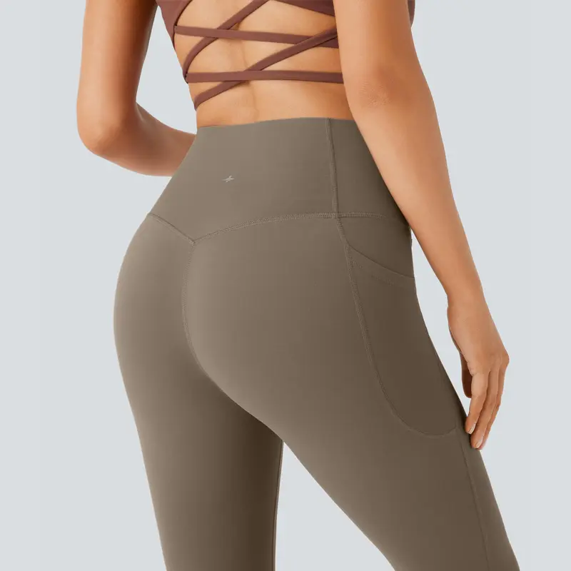Halara UltraSculpt High Waisted Tummy Control Pocket Shaping Yoga Bootcut Leggings