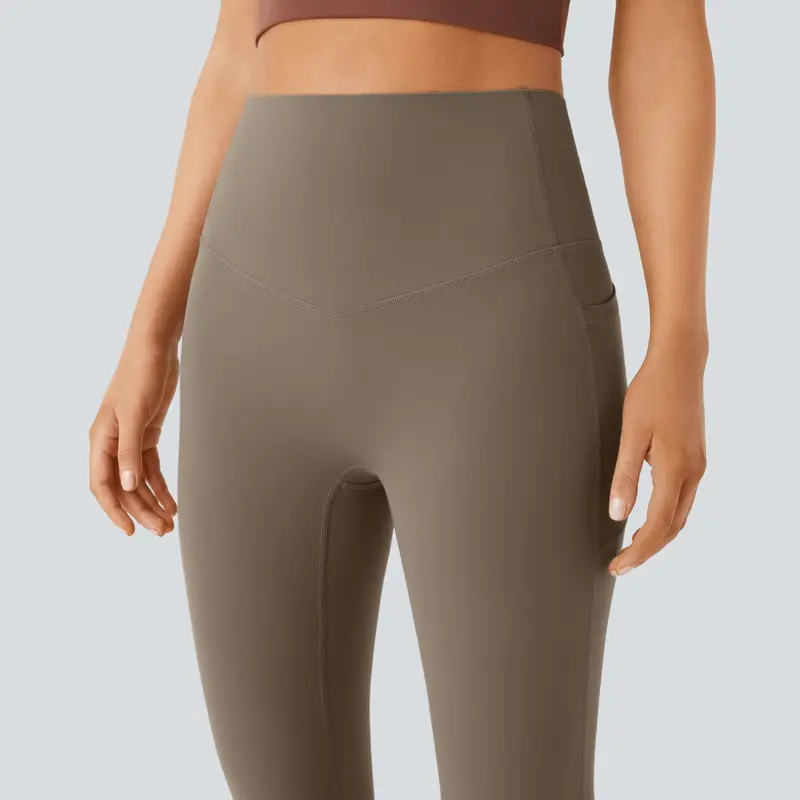 Halara UltraSculpt High Waisted Tummy Control Pocket Shaping Yoga Bootcut Leggings
