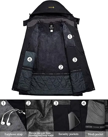 Women's Mountain Waterproof Ski Snow Jacket Rain Winter Jacket Coat Hooded Windproof Parka