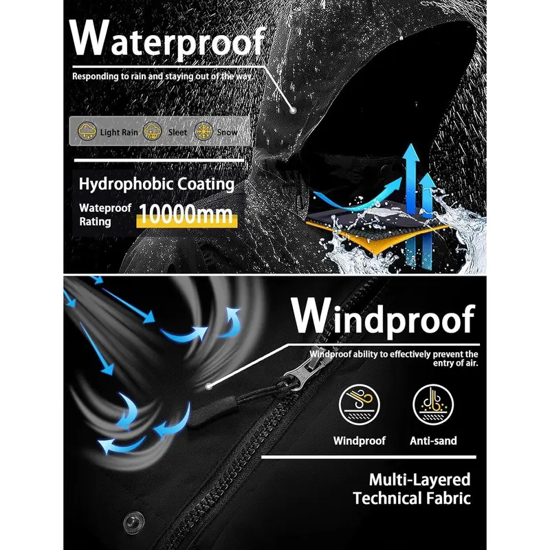 Women's Mountain Waterproof Ski Snow Jacket Rain Winter Jacket Coat Hooded Windproof Parka