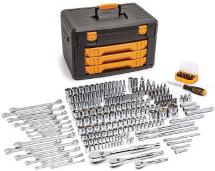 Mechanics Tool Set in 3 Drawer Storage Box, 232 Piece