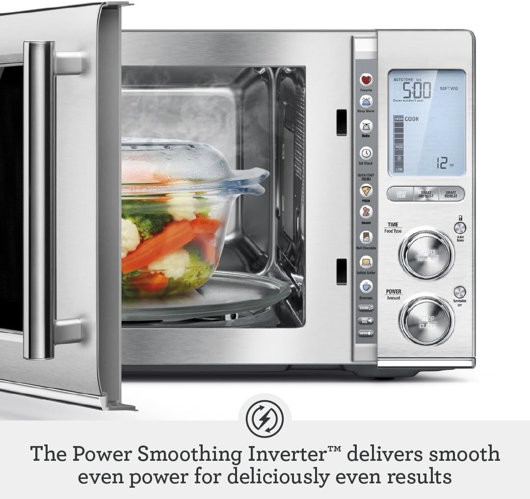 Smooth Wave Countertop Microwave Oven, Brushed Stainless Steel