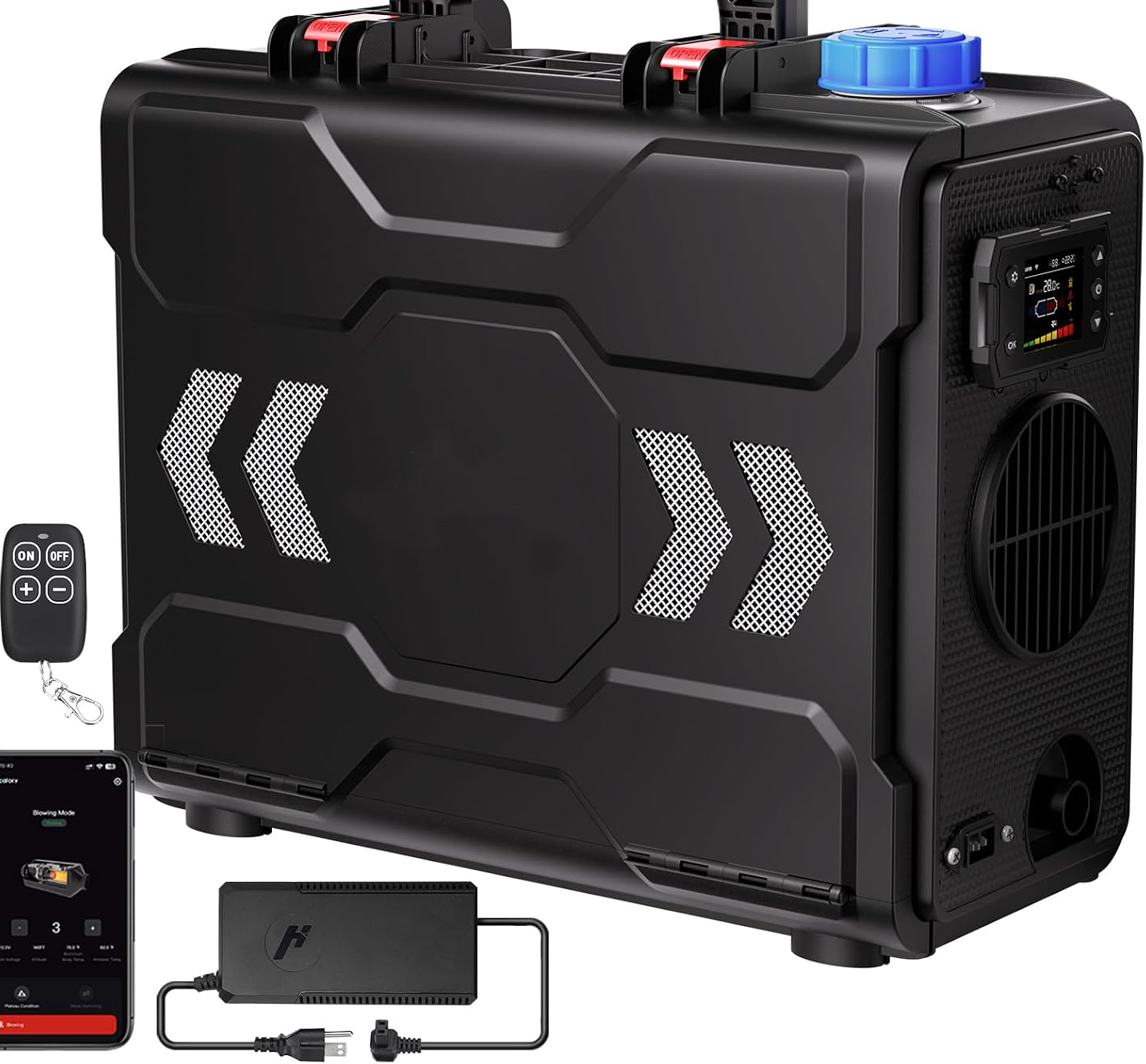 8KW Diesel Heater, All in One 6L Toolbox 2S Portable Parking Diesel Air Heater 110/12/24V with App Control, Automatic Start and Stop, Altitude Mode Functions for RV Garage Camper Fishing 2025 Upgraded