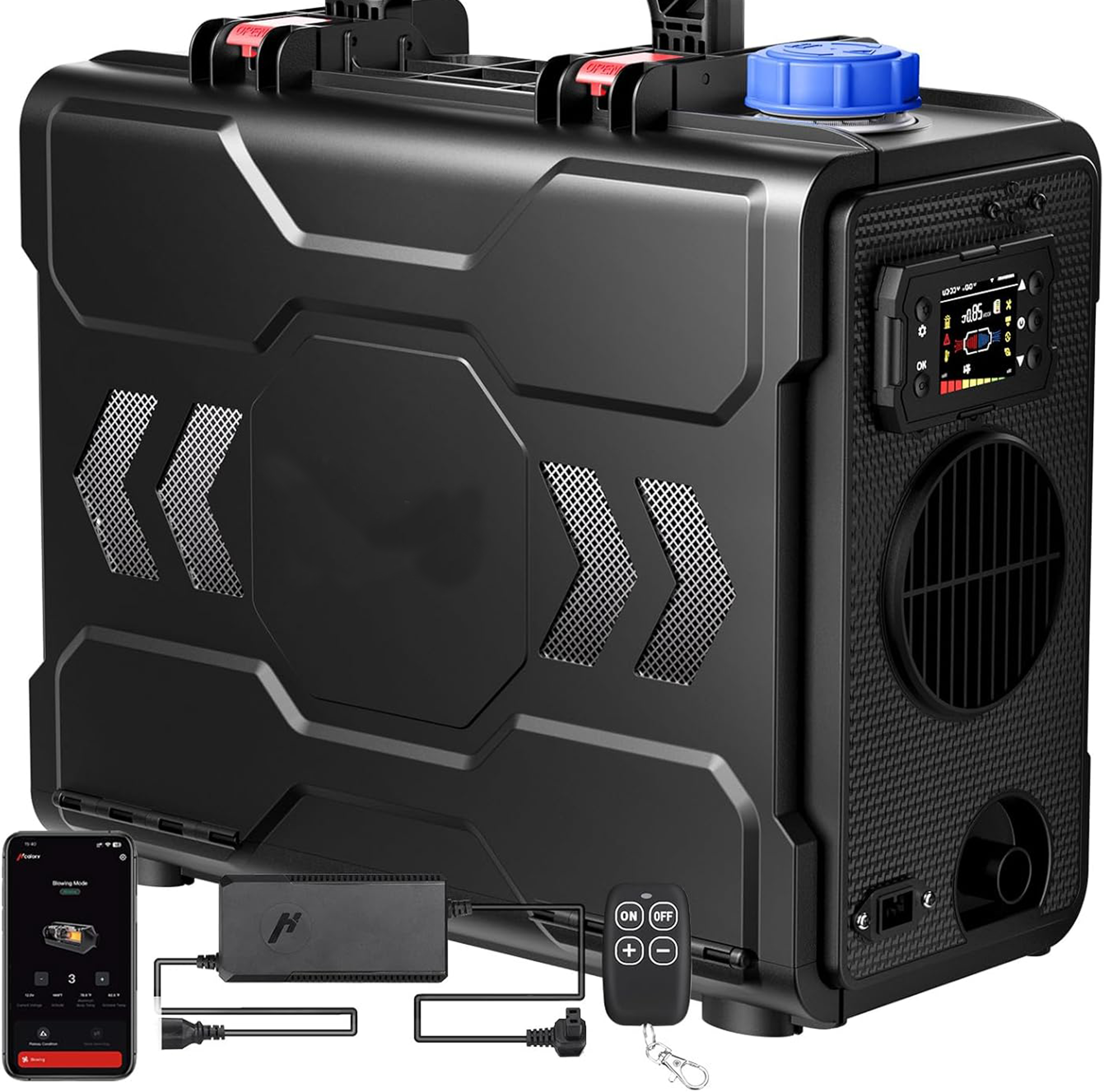 8KW Diesel Heater, All in One 6L Toolbox 2S Portable Parking Diesel Air Heater 110/12/24V with App Control, Automatic Start and Stop, Altitude Mode Functions for RV Garage Camper Fishing 2025 Upgraded