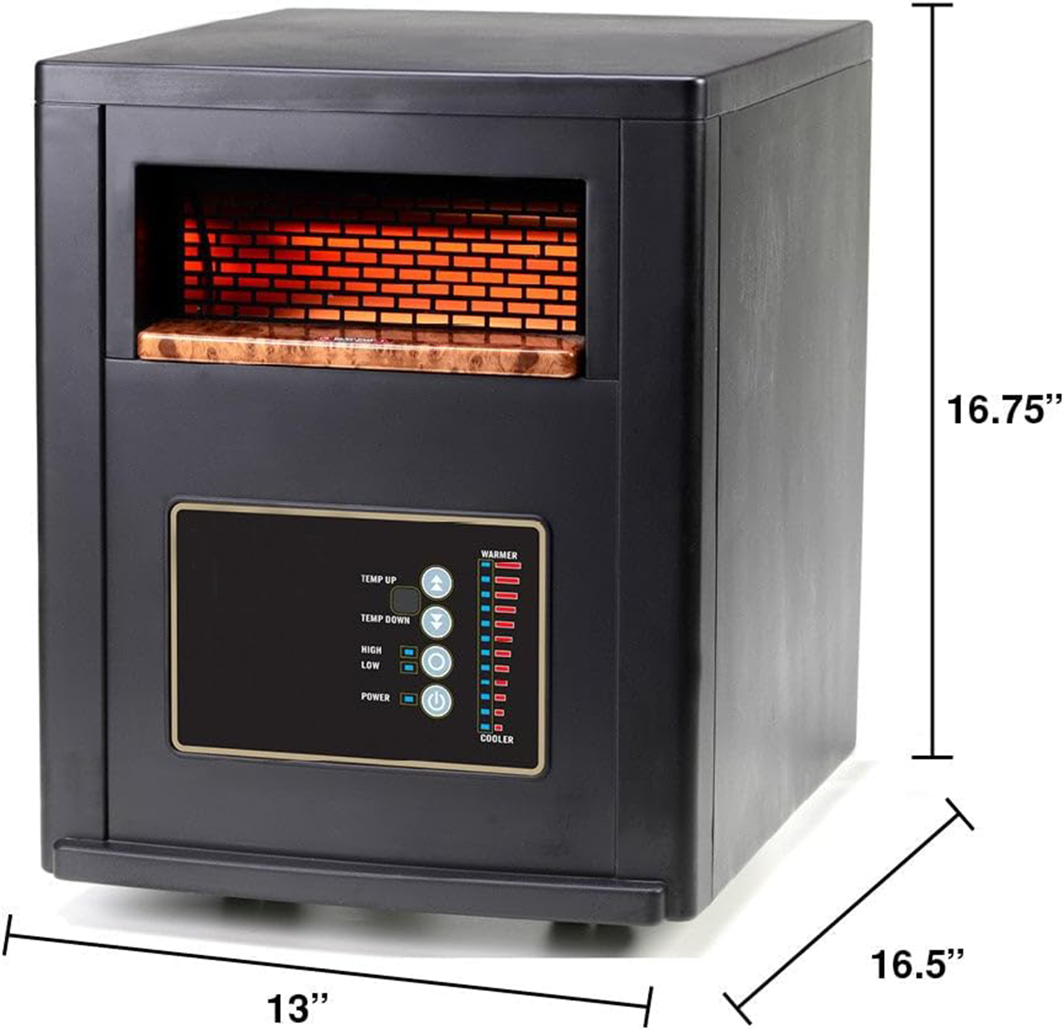 Classic CopperPLUS Infrared Heater — 1500 W Energy-Efficient Zone Heater for Large Rooms up to 1000 sq ft — Quiet Operation, Cool-Touch Safety, Portable Comfort for Home, Bedroom or Office