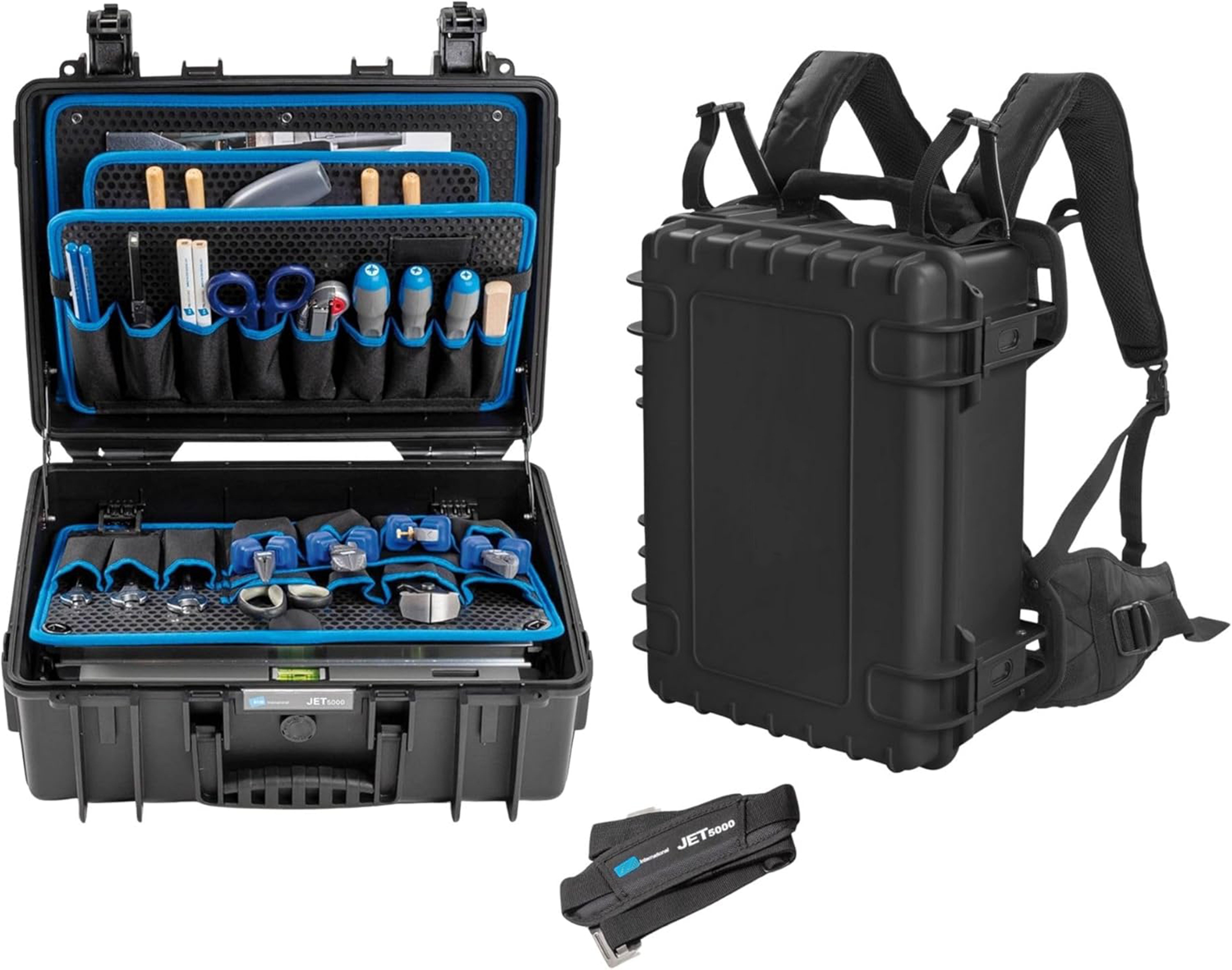 International Jumbo 6700 Outdoor Tool Case with Pocket Tool Boards, Black