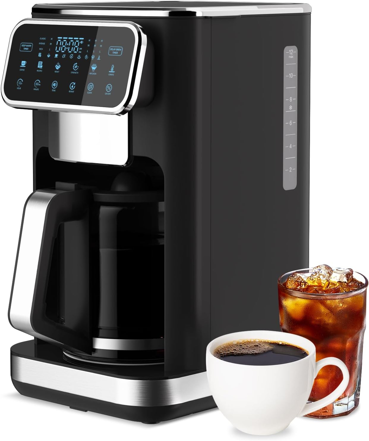 Espresso Machine with Grinder & Milk Frother, 20 Bar Professional Coffee Maker for Home, Removable Water Tank, Steam Wand, Perfect for Espresso, Cappuccino, Latte