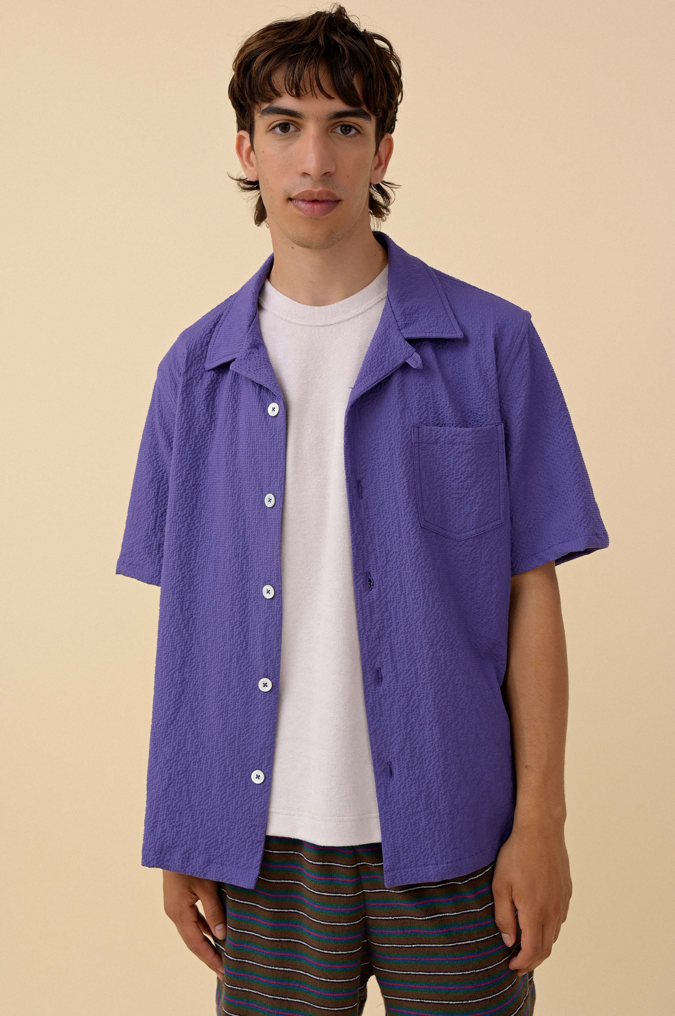 Cocktail Shirt - Purple Seersucker