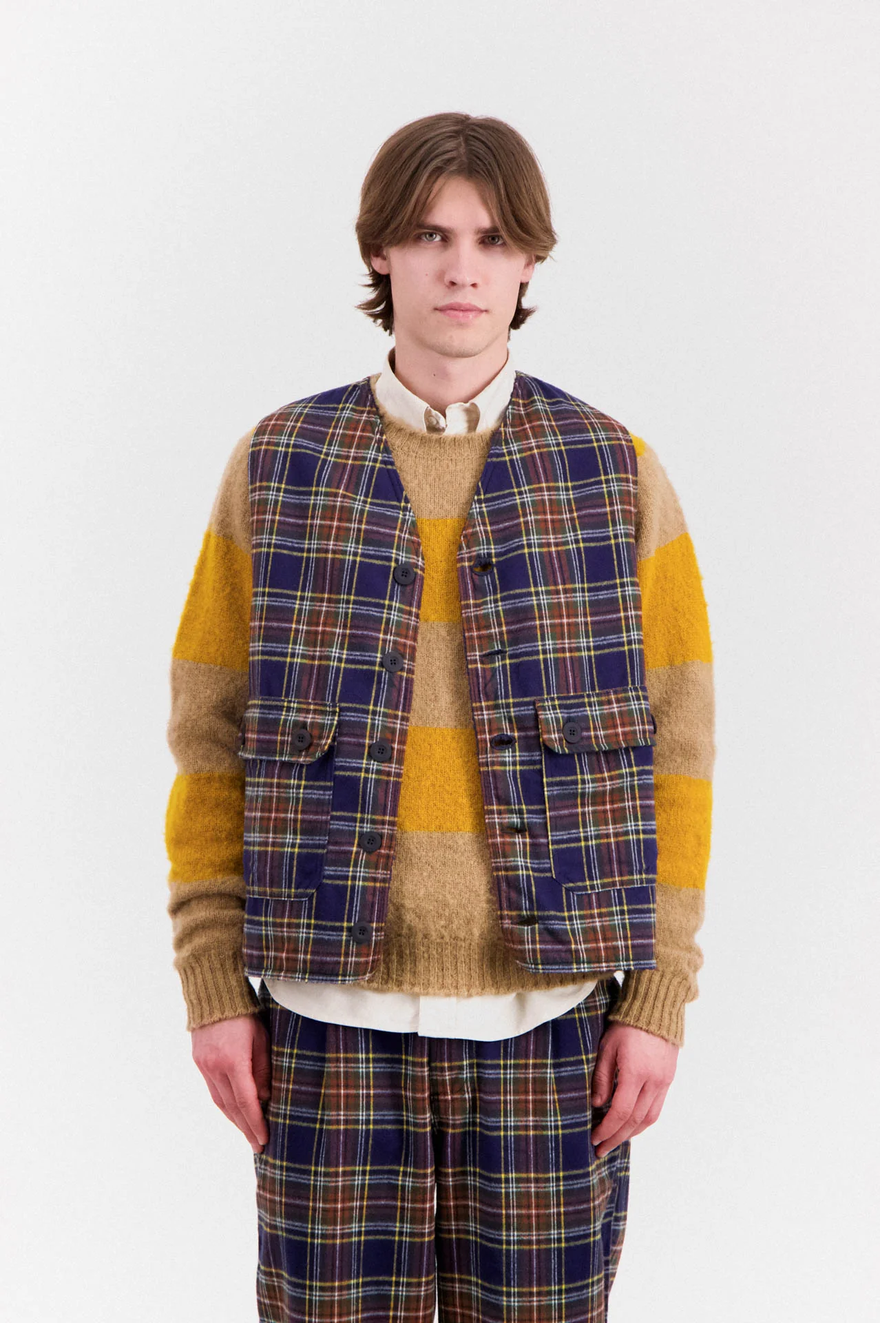 Cosmic Vest - Tartan - Navy