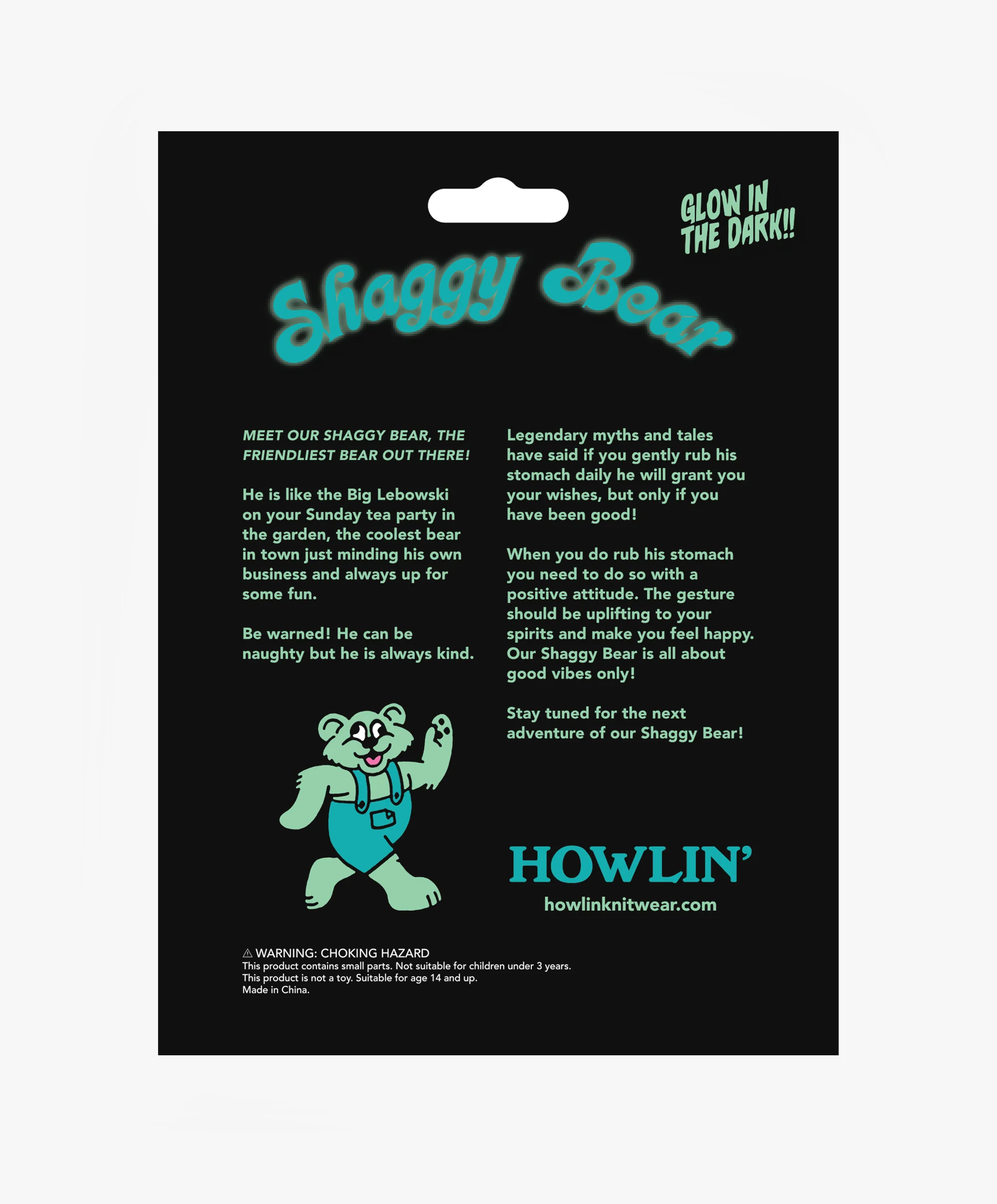 Shaggy Bear Keychain Glow In The Dark *Limited edition*