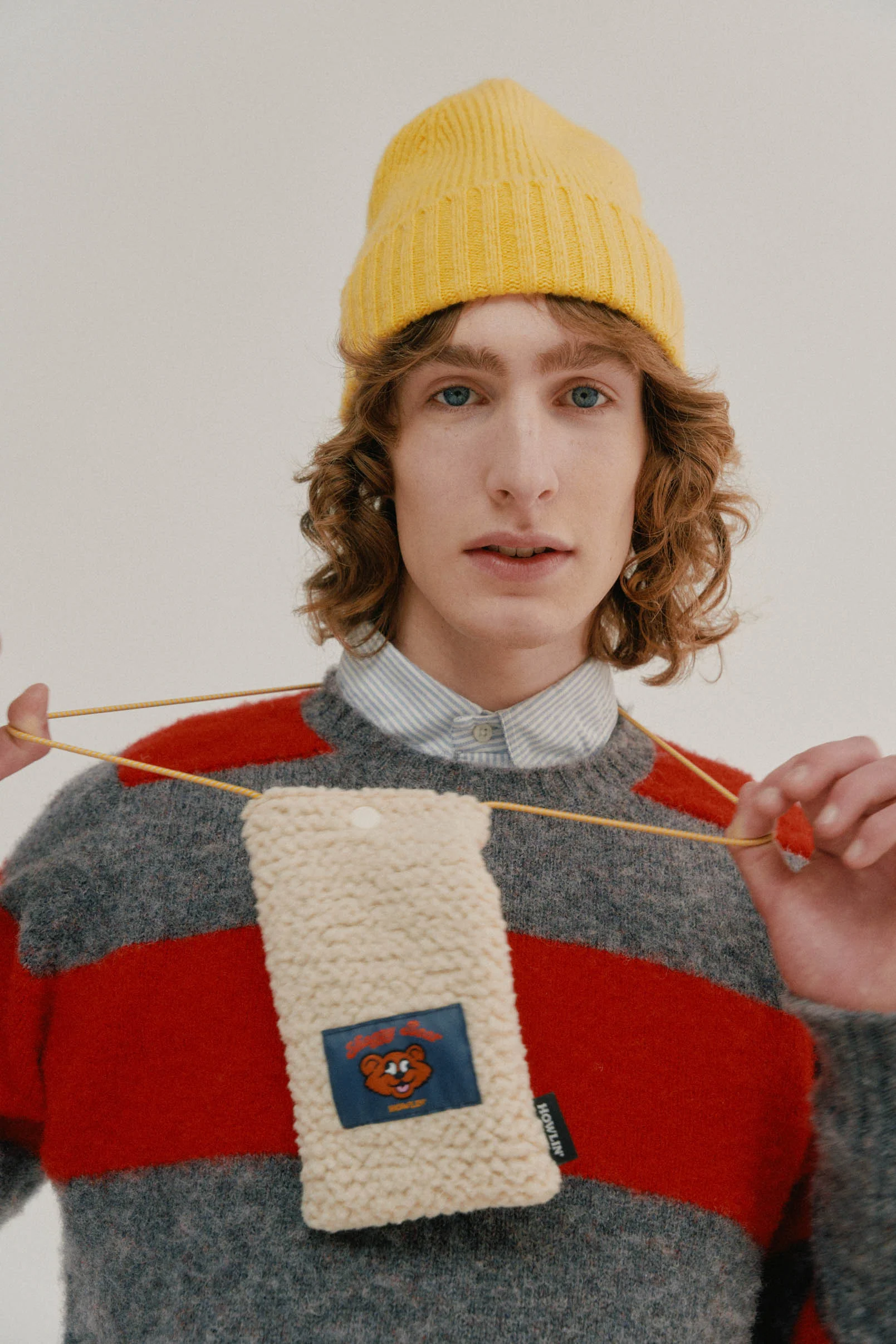 Shaggy Bear Pouch - Recycled Shearling Ecru