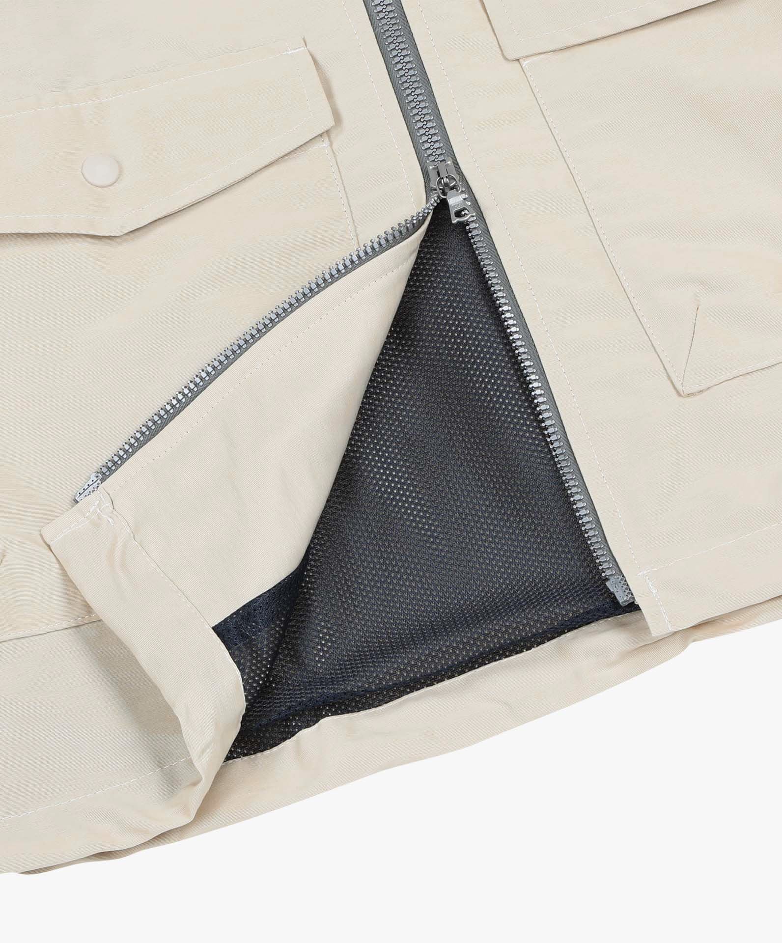 Boxy Swing Jacket For Women - Water Repellent Nylon - Cream (Women)