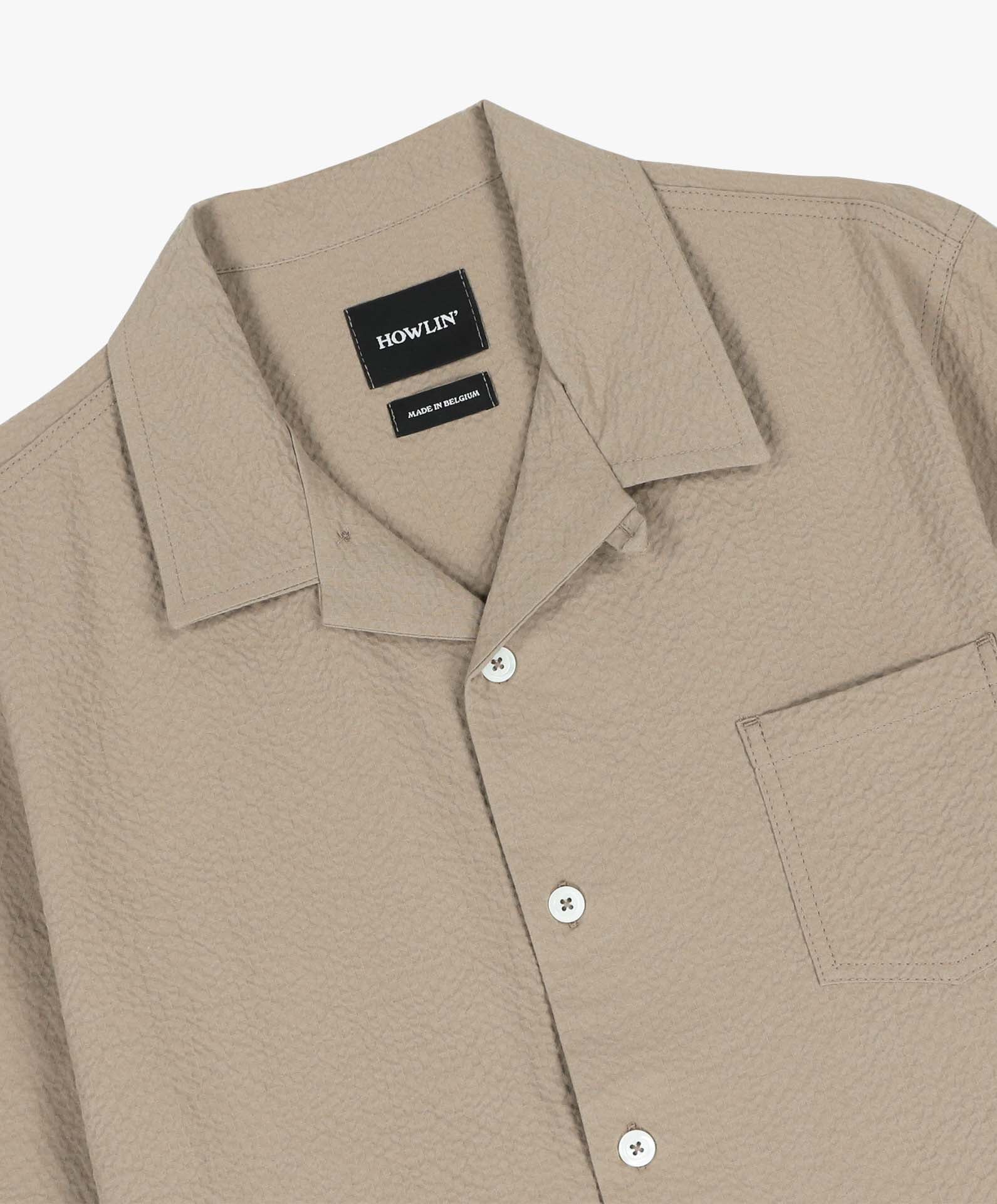 Cocktail Shirt - Seersucker - Biscuit