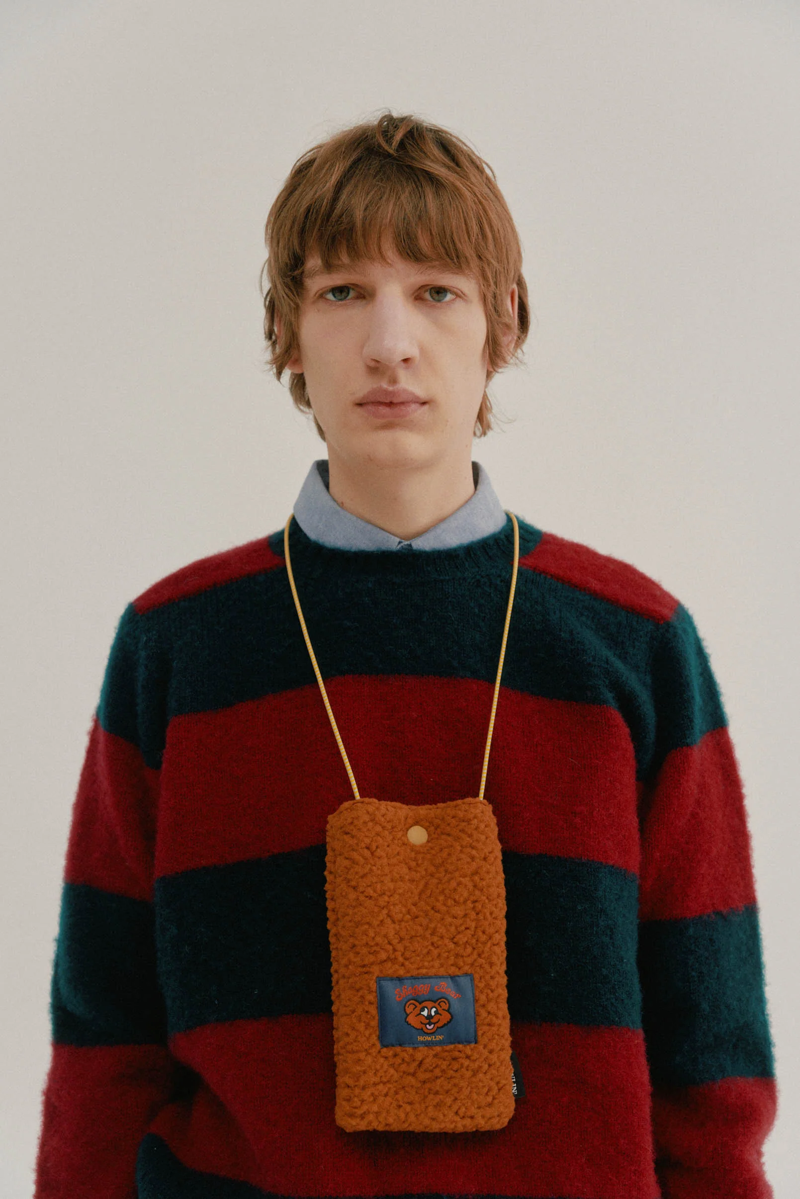 Shaggy Bear Pouch - Recycled Shearling Cognac