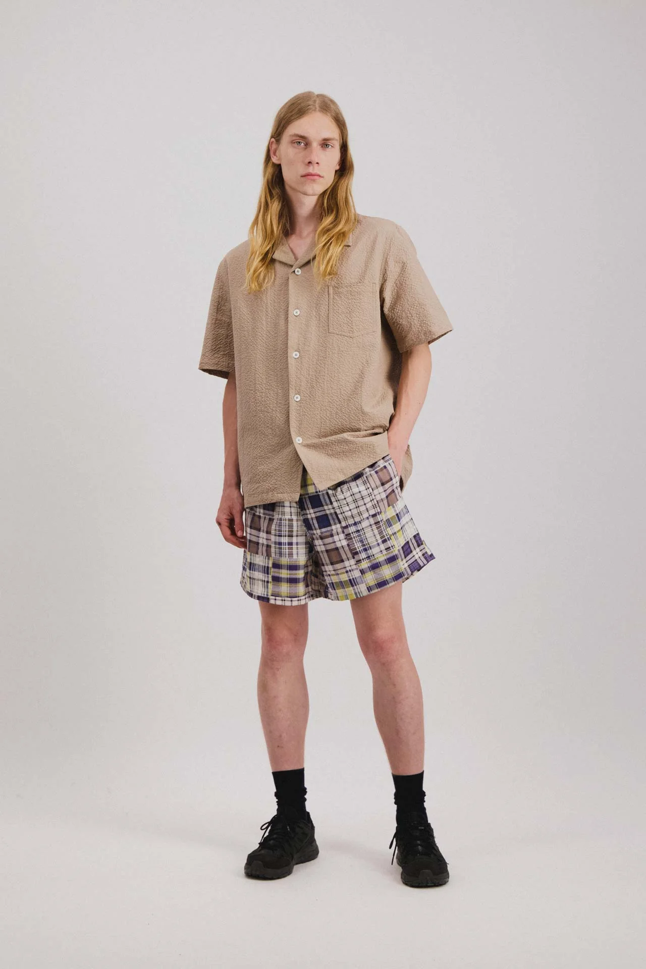 Cocktail Shirt - Seersucker - Biscuit