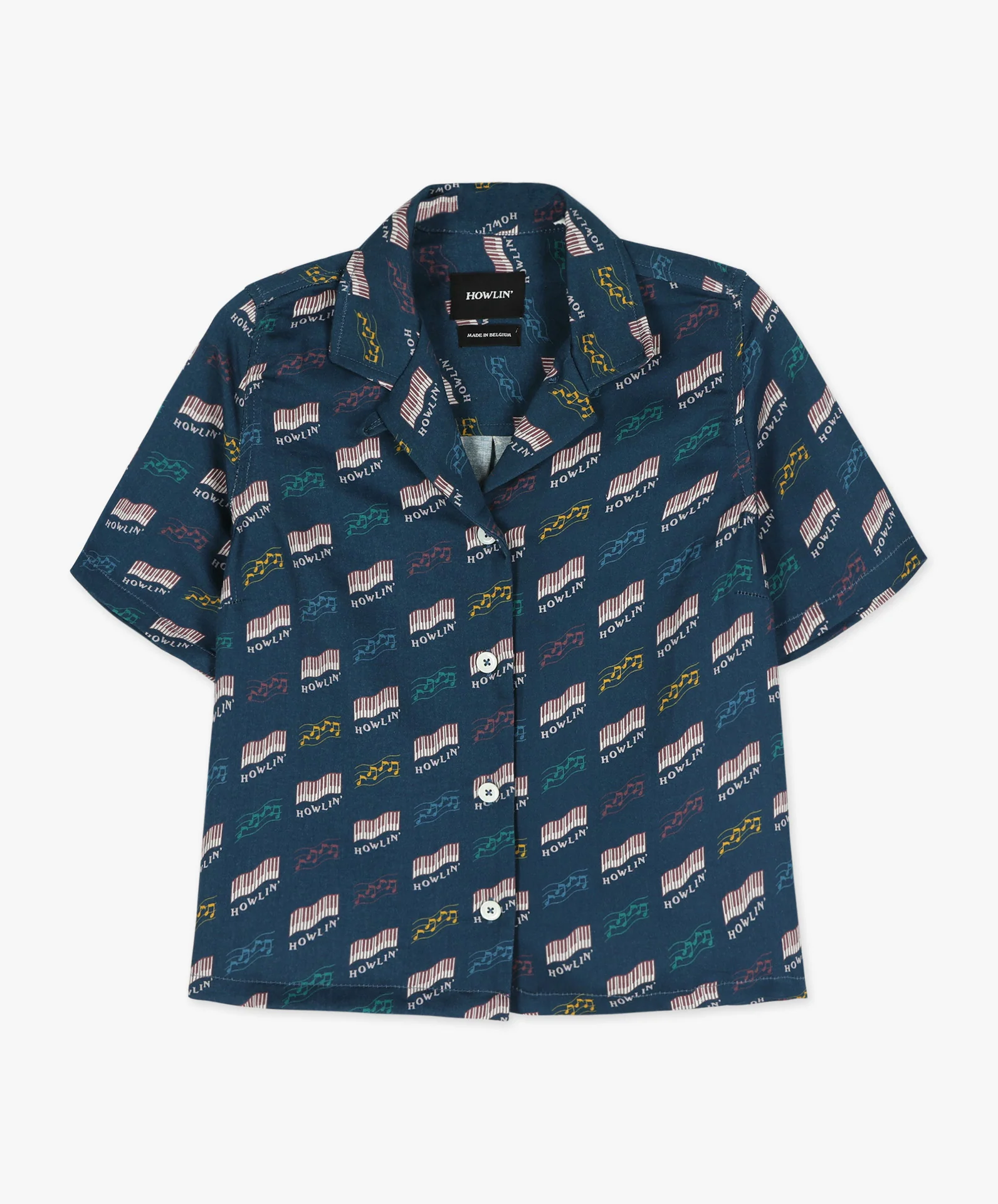 Cocktails For The Girls Please Shirt - Azzuro Howlin' Piano Hemp Print (Women)