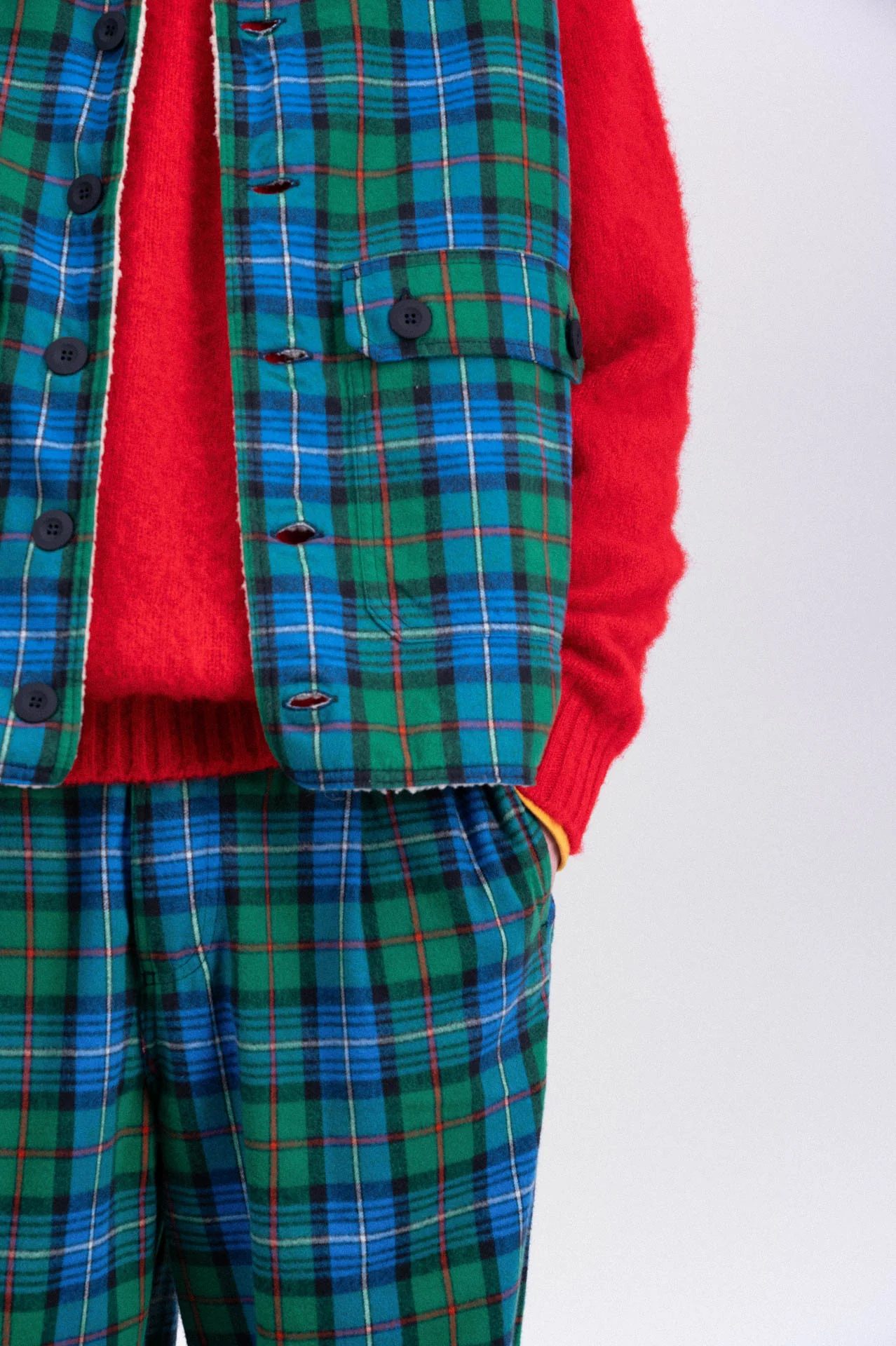 Cosmic Vest - Tartan - Blue