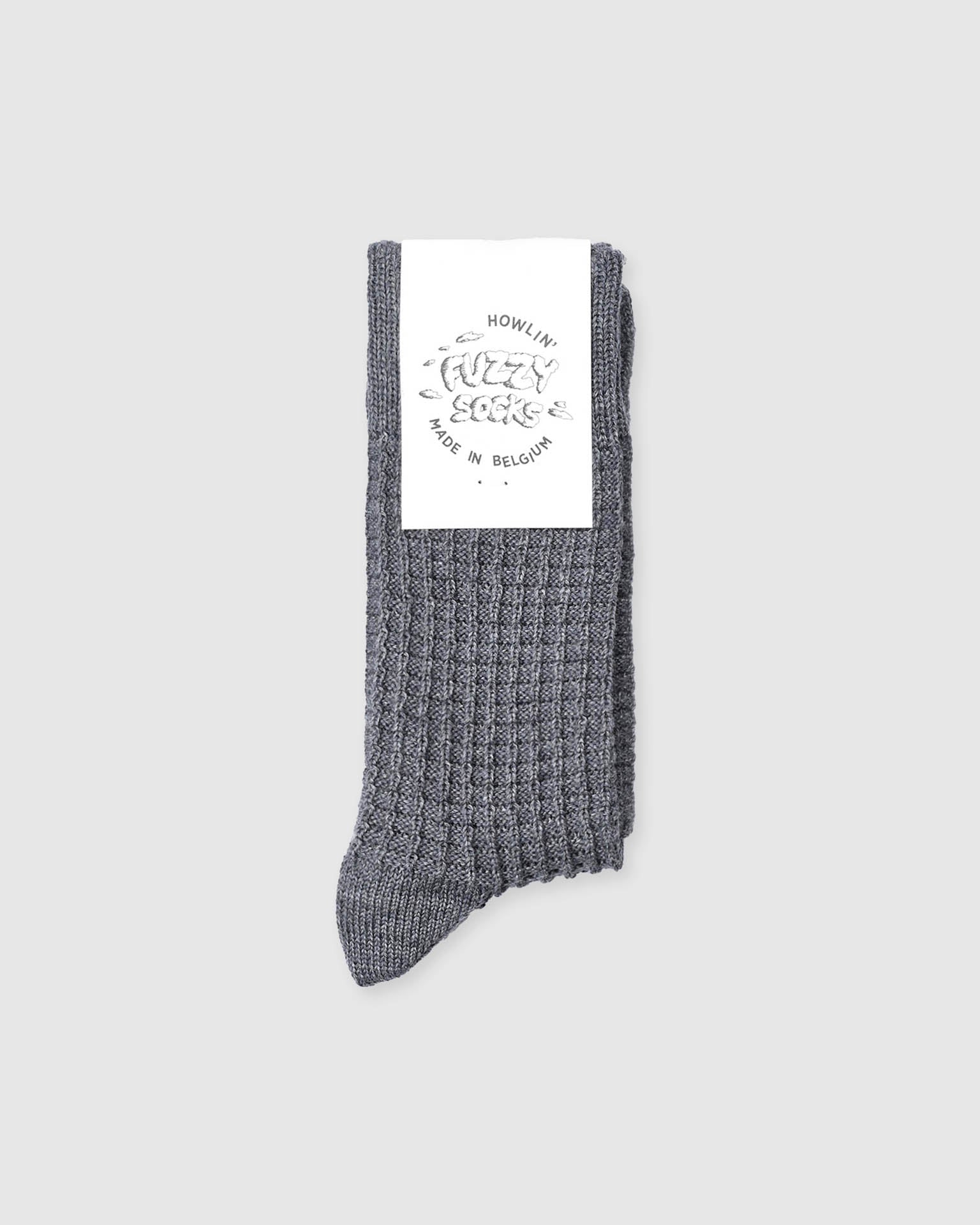 Fuzzy Waffle Socks - Grey