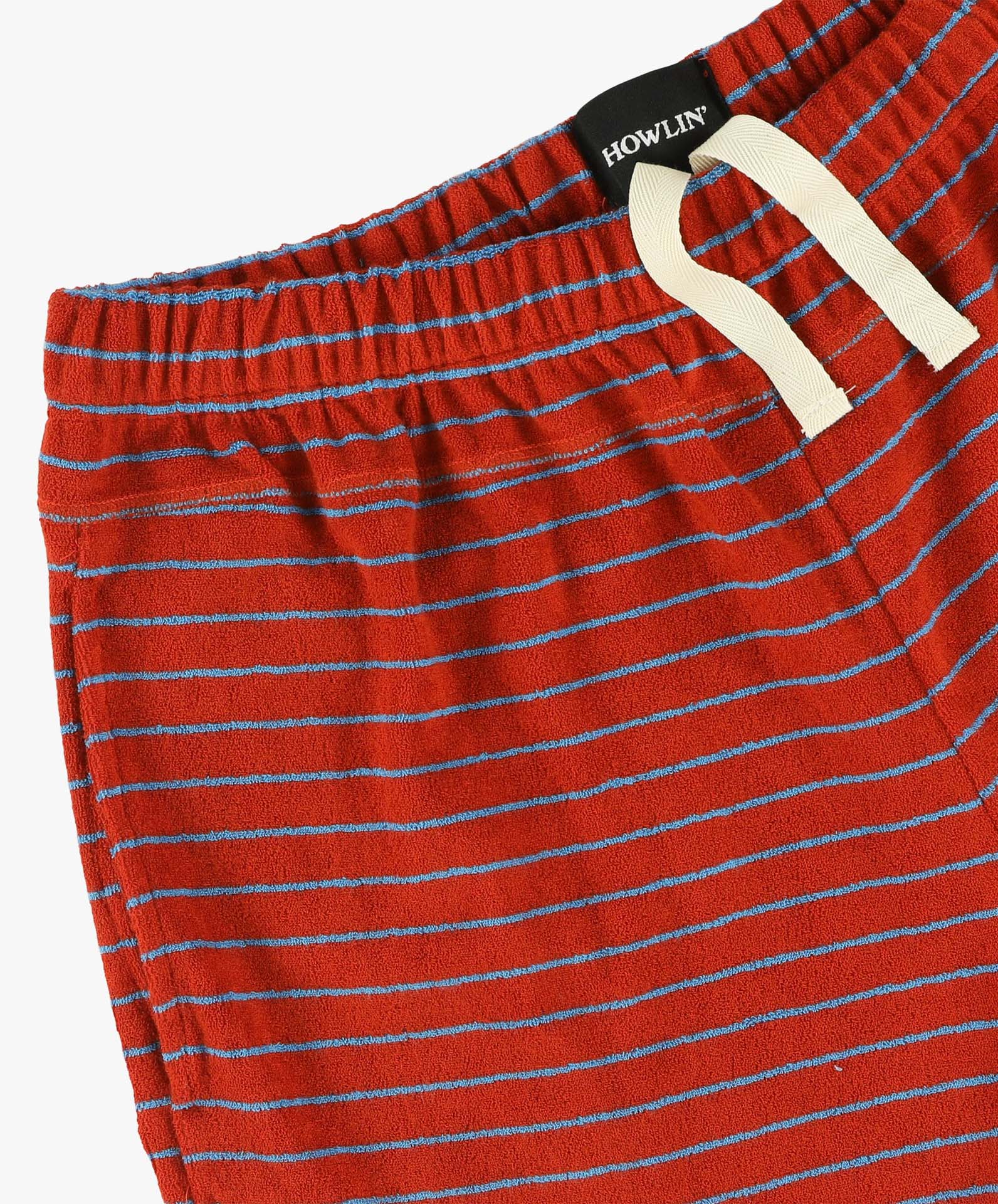 Towel Shorts - Striped - Hyper Red