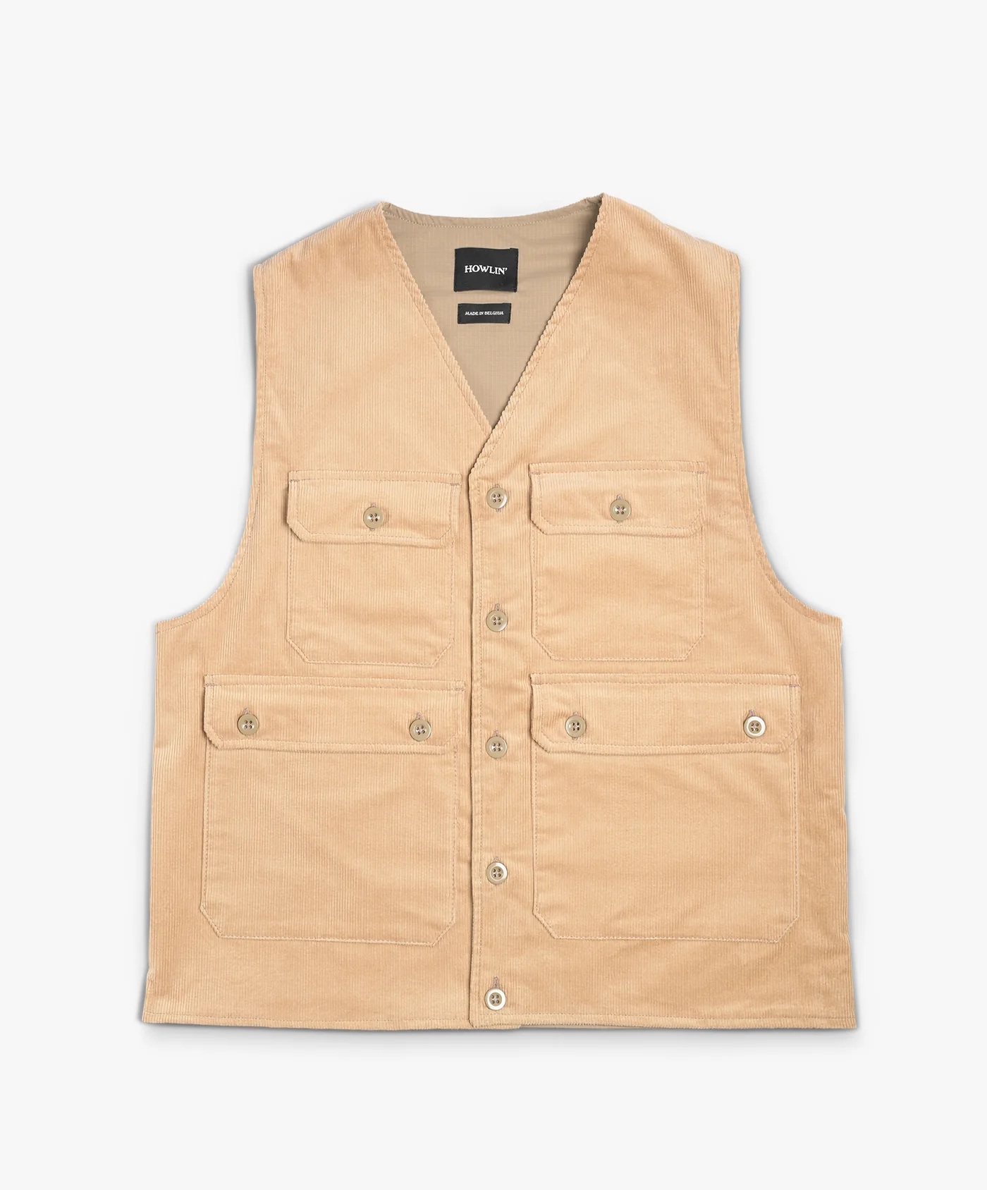 Seven Days Awake Vest - Sand Summer Corduroy