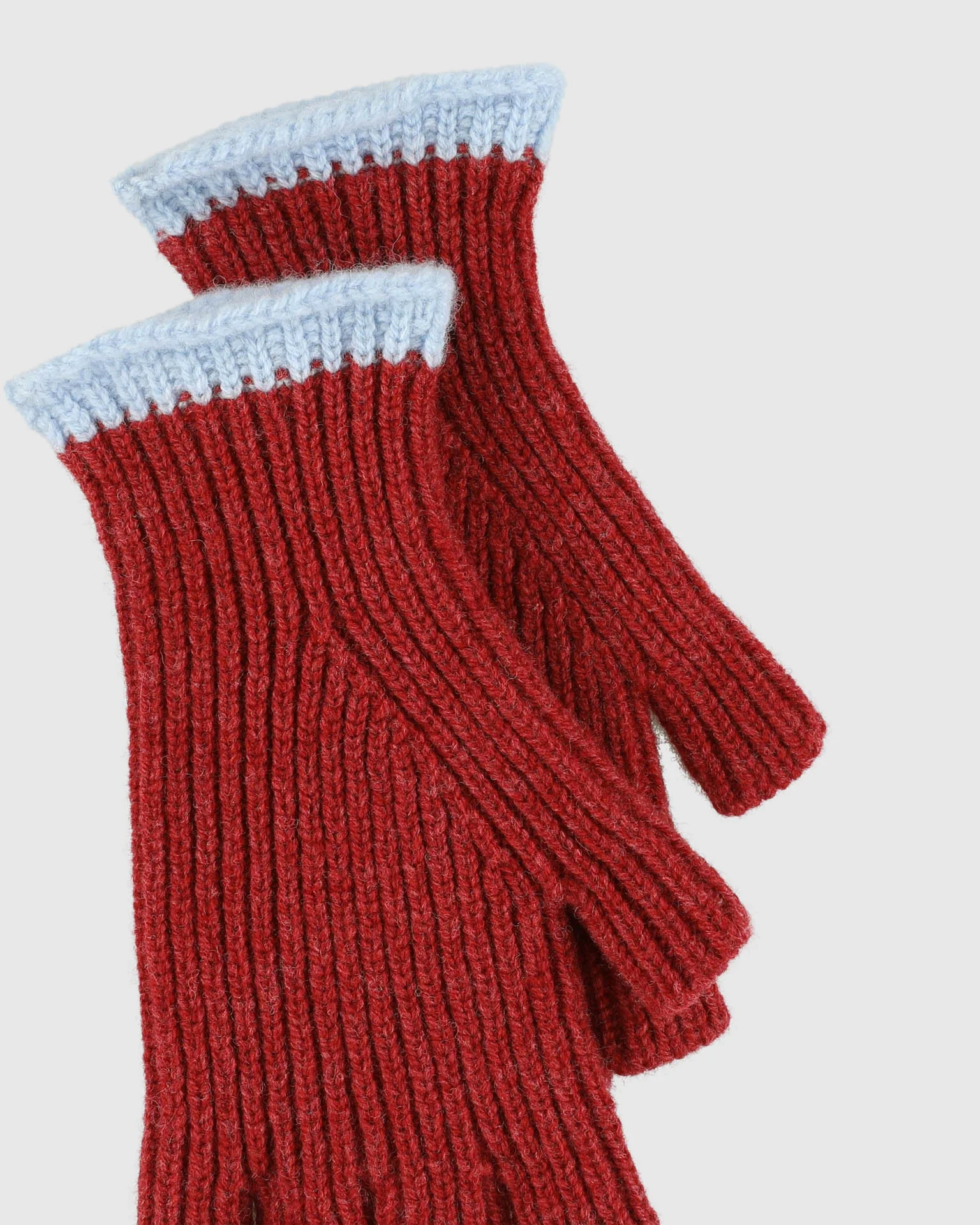 Lost My Fingers Ribbed Gloves - Red Favorite