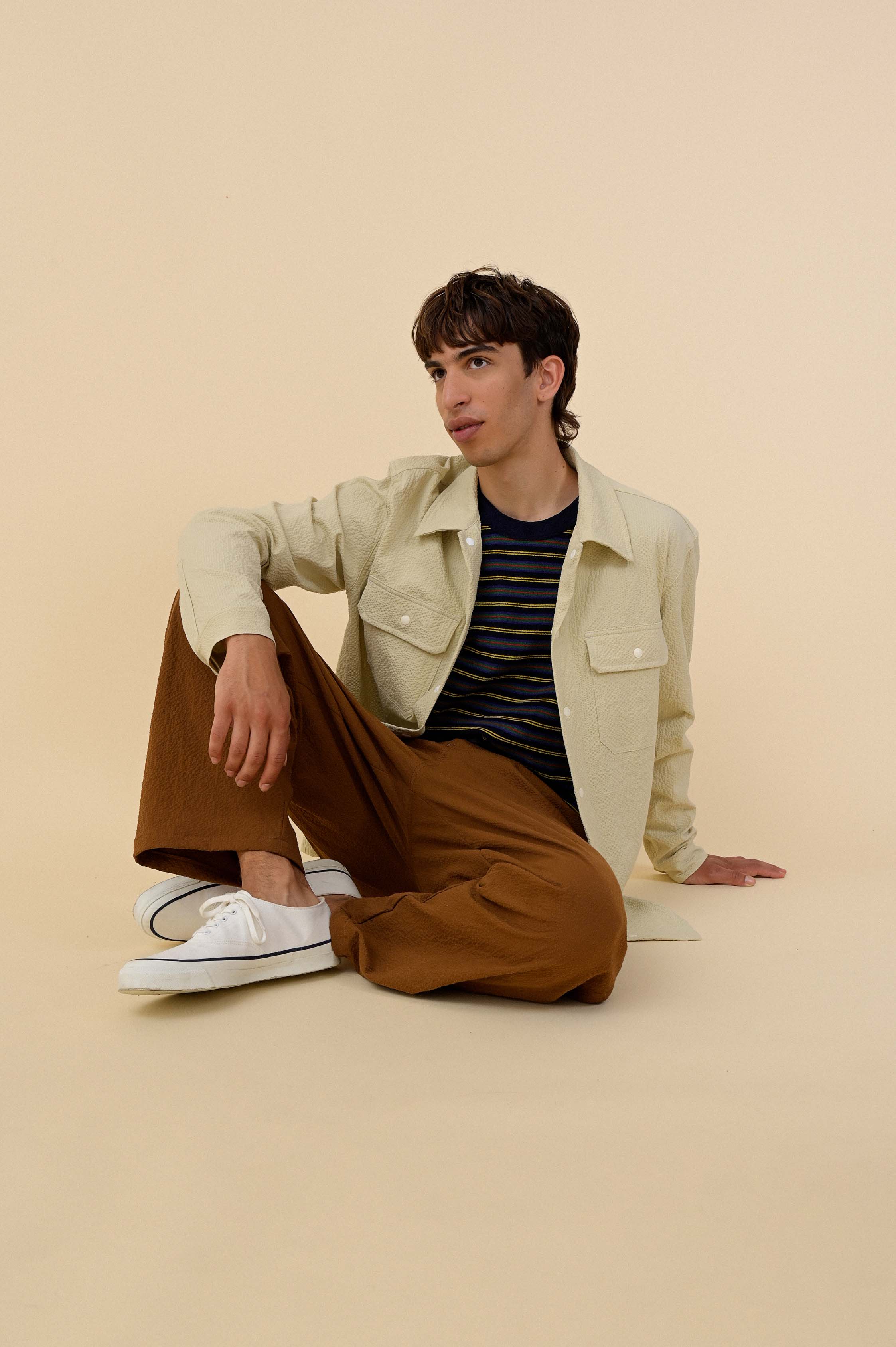 Magic Work Shirt - Ecru Seersucker