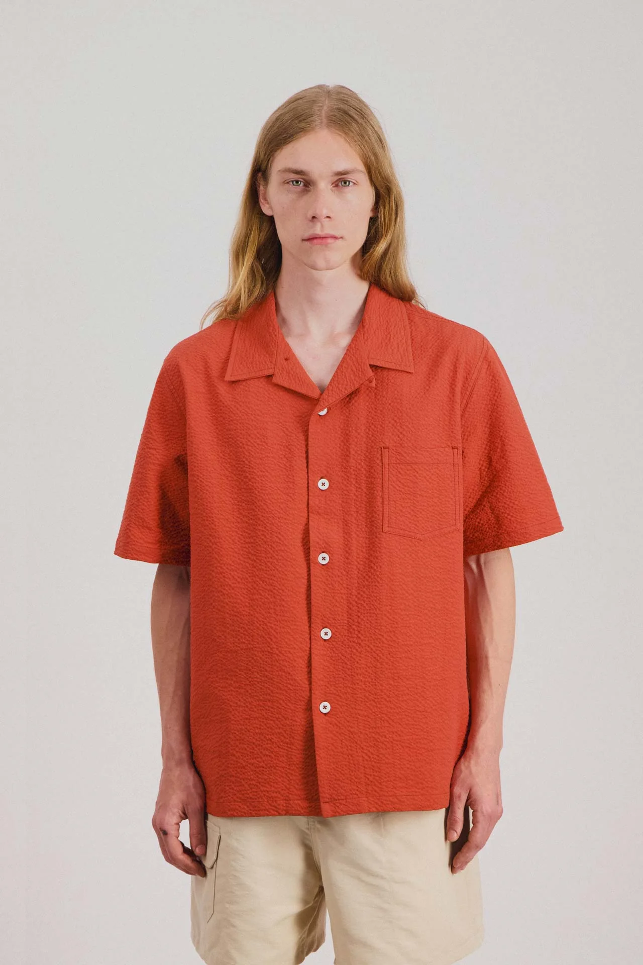 Cocktail Shirt - Seersucker - Red