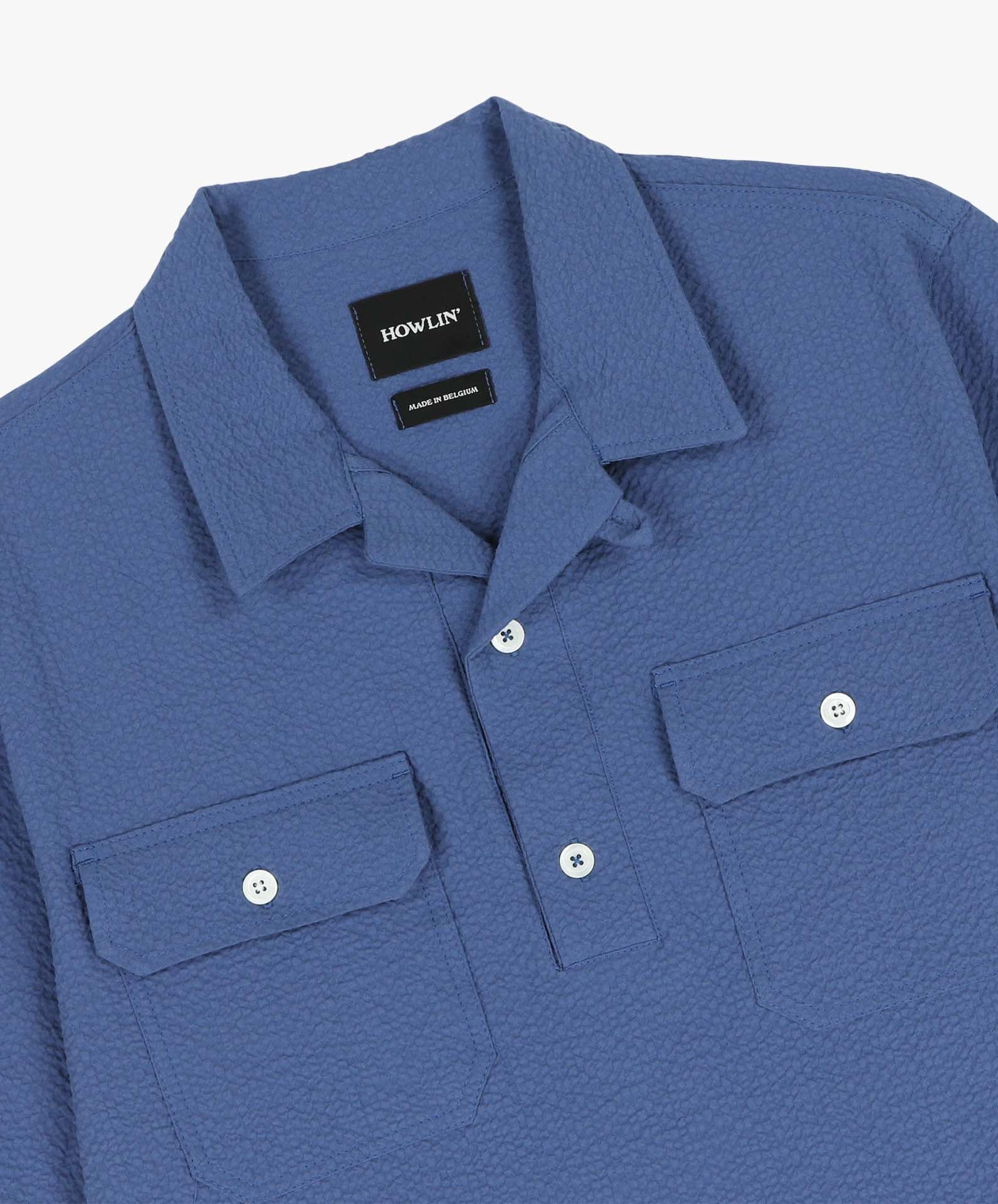 Space Operator Shirt - Seersucker - Blue