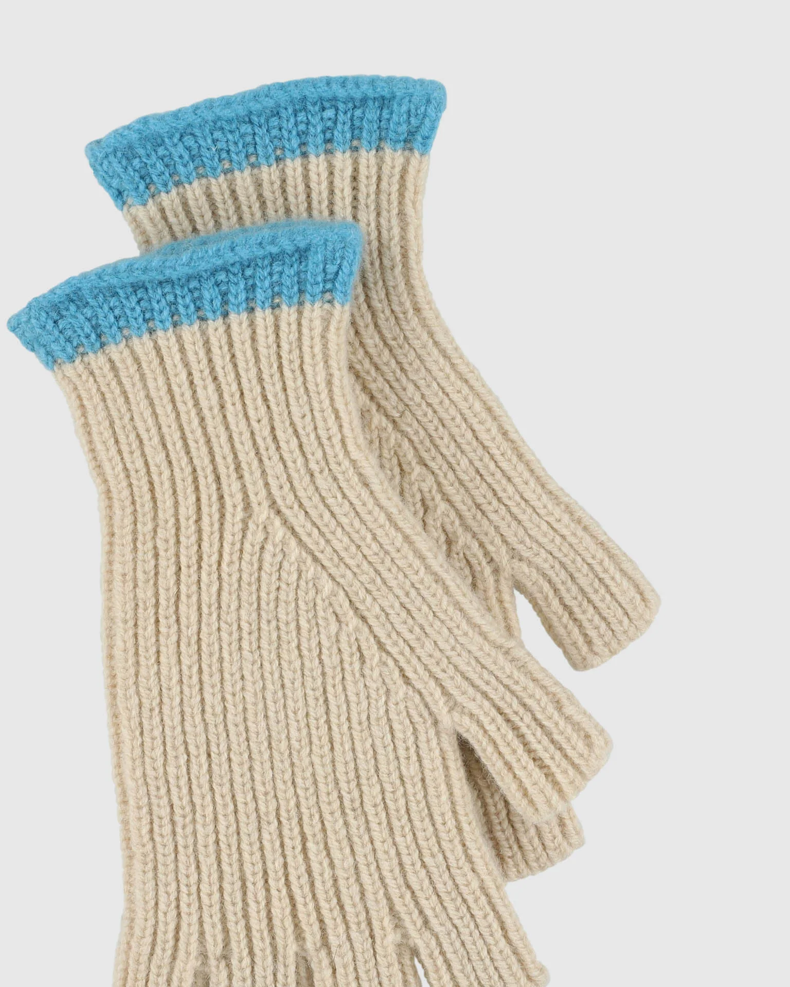 Lost My Fingers Ribbed Gloves - Oatmilk
