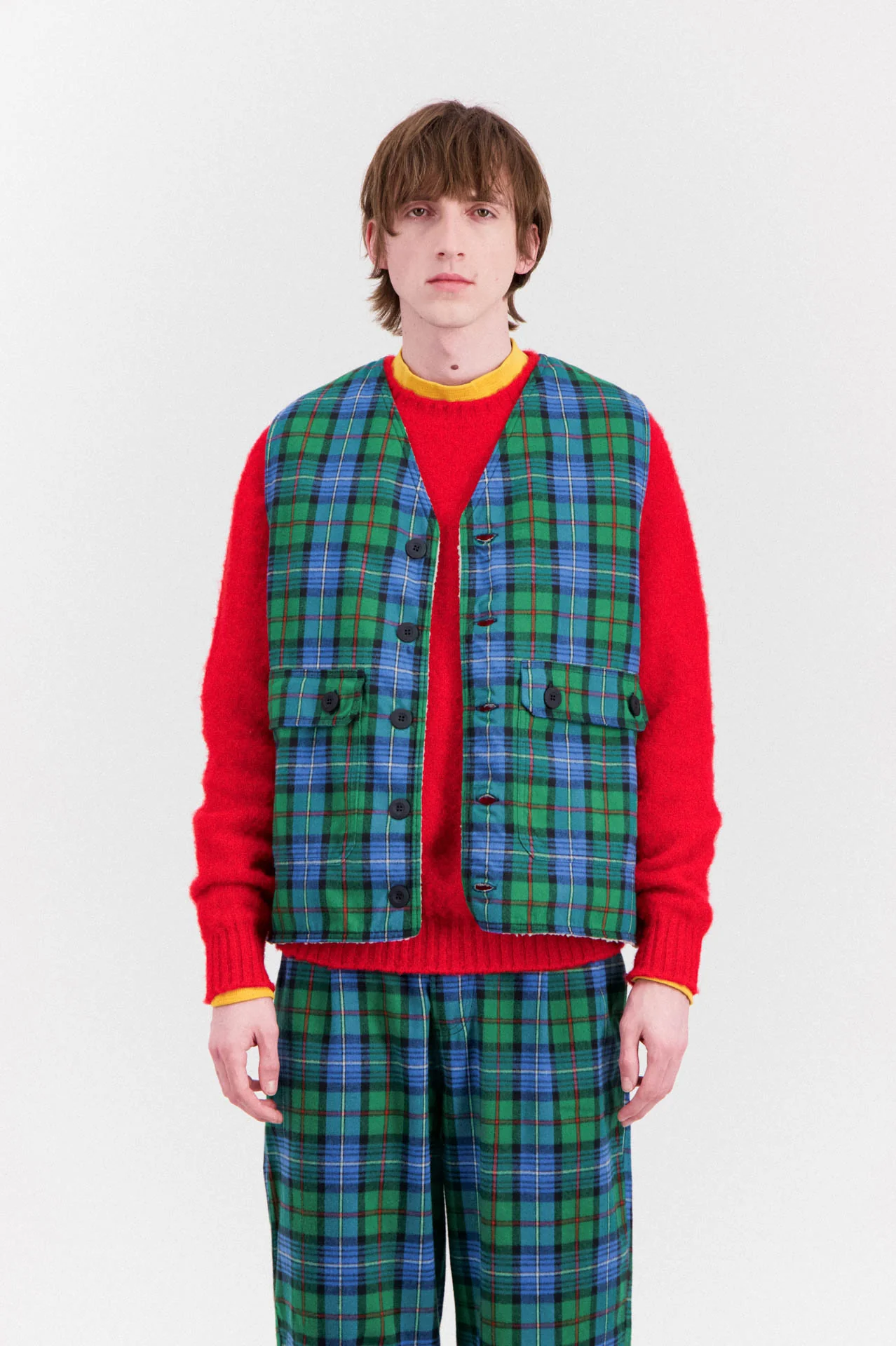Cosmic Vest - Tartan - Blue