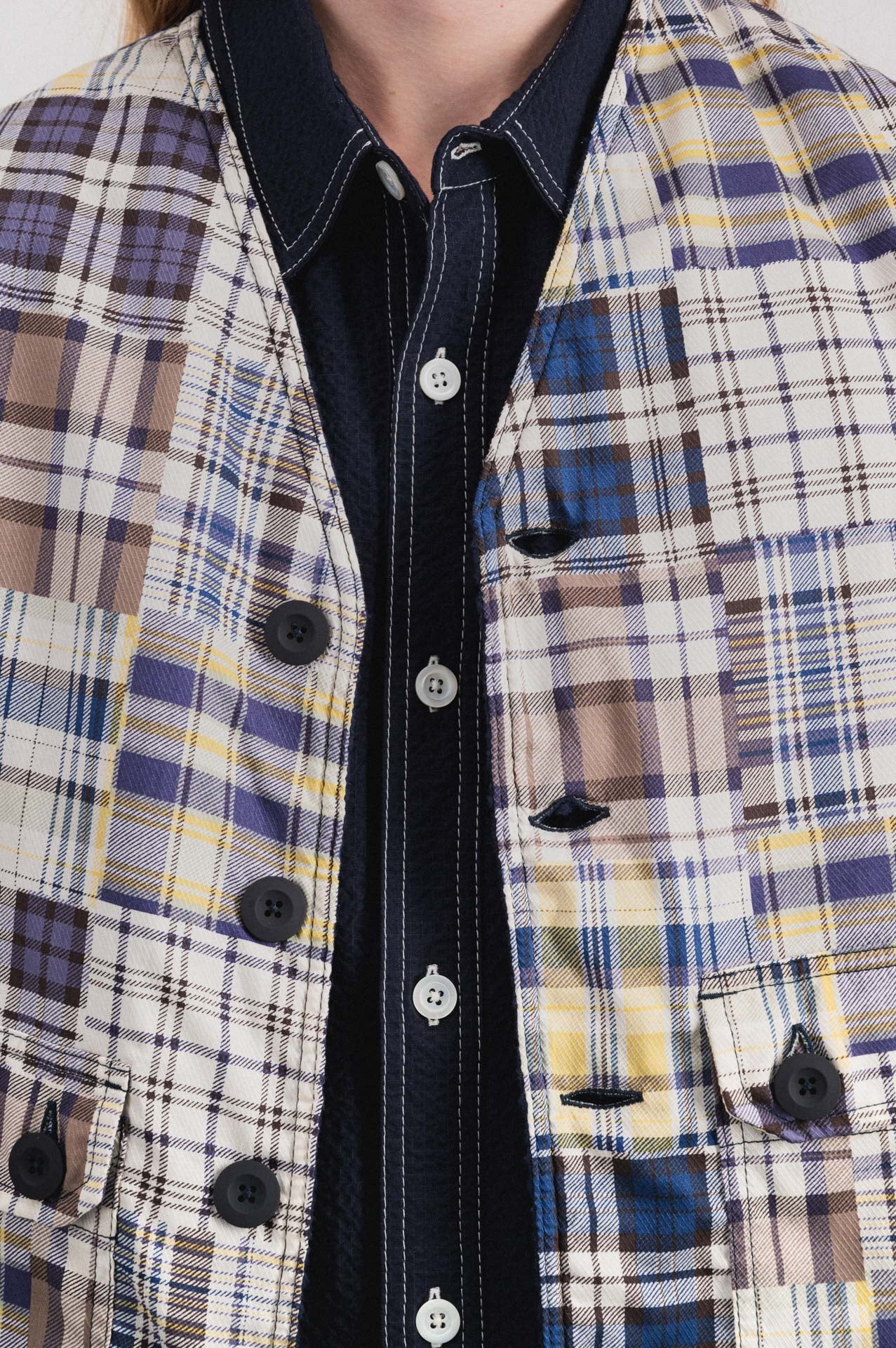 Cosmic Vest - Blue Madras Mix