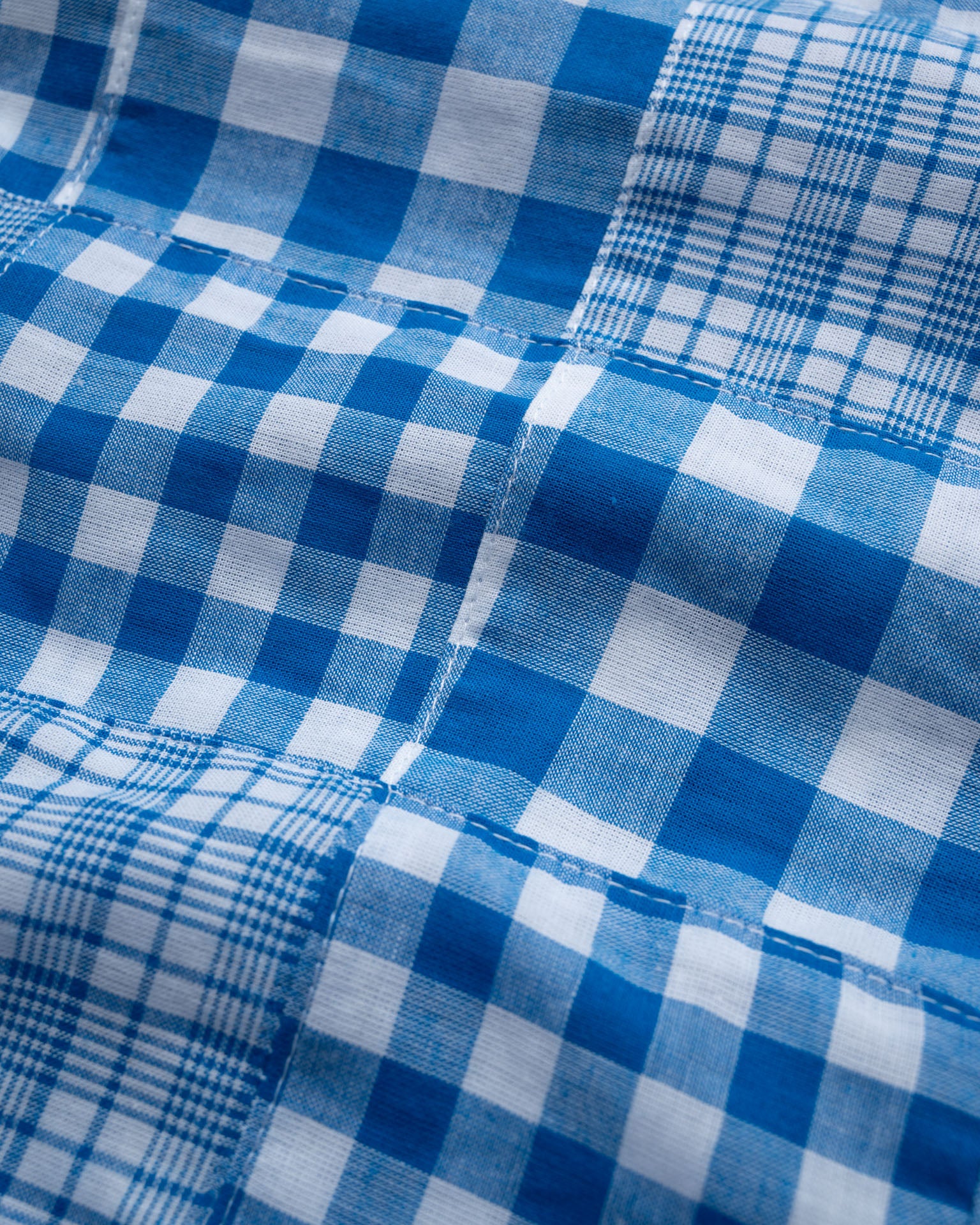 Boxy Swing Jacket - Blue Madras Patchwork