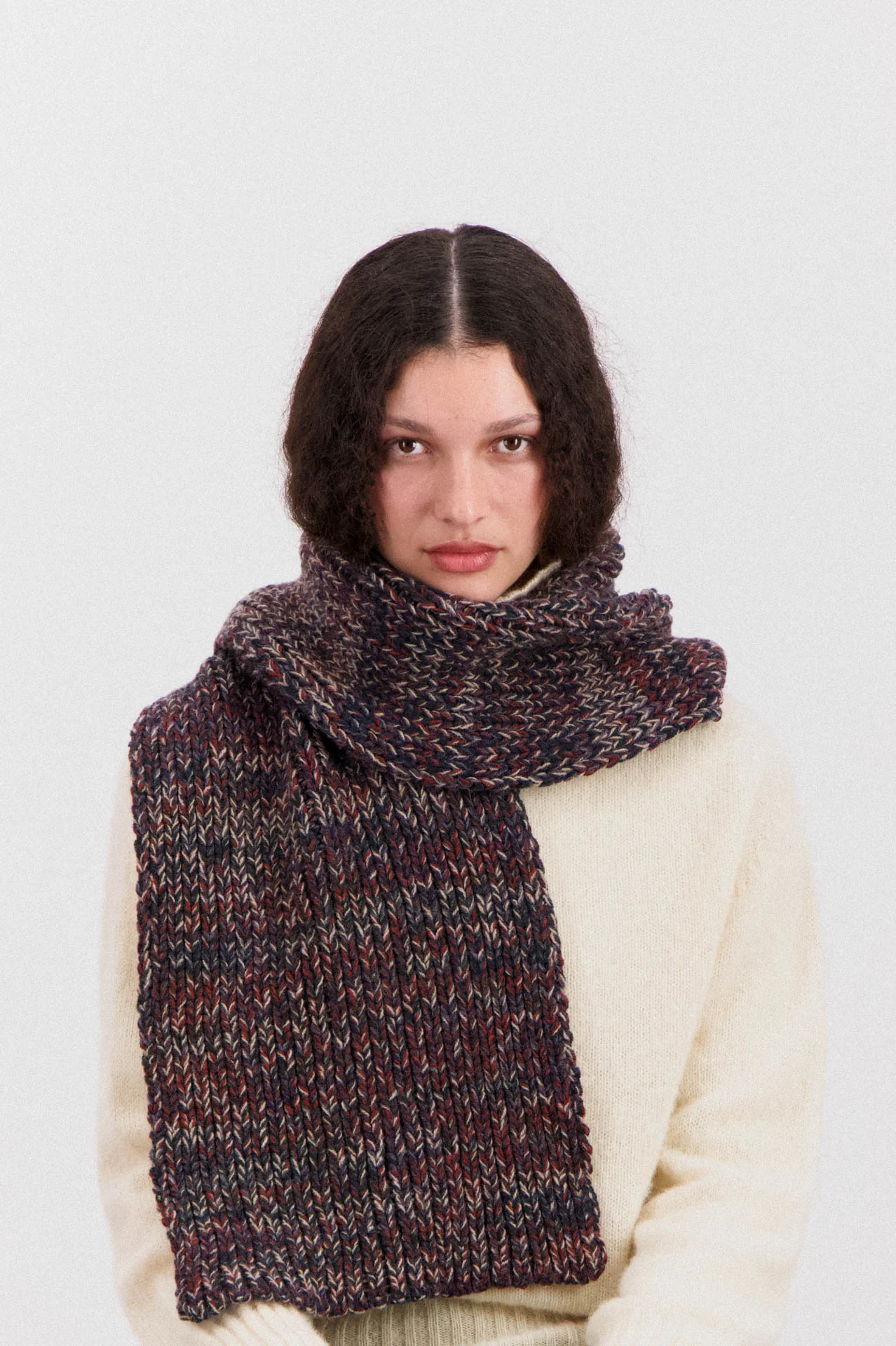 Marled Fantasies Scarf - Navy Mix