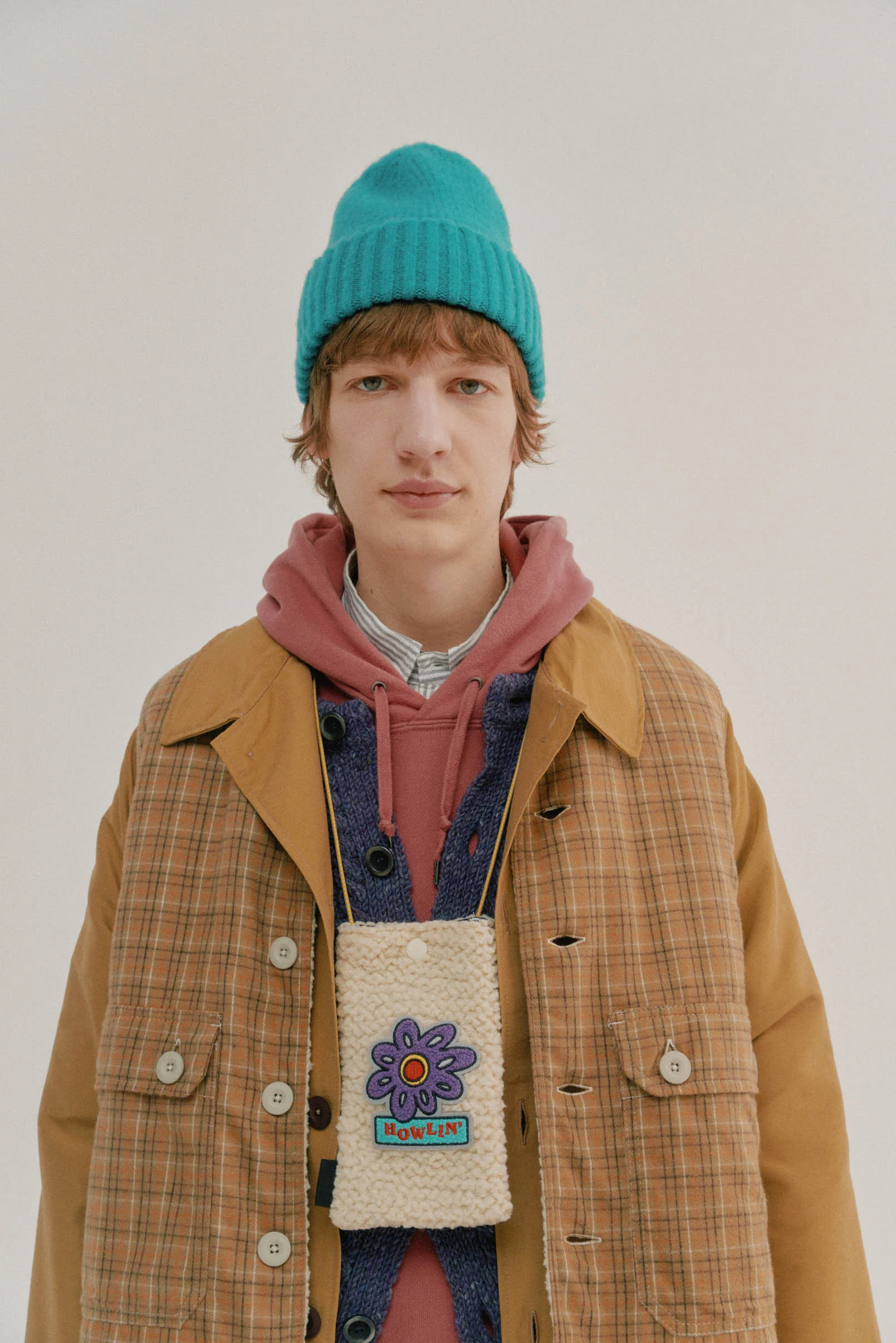 Howlin’ Flower Pouch - Recycled Shearling Ecru