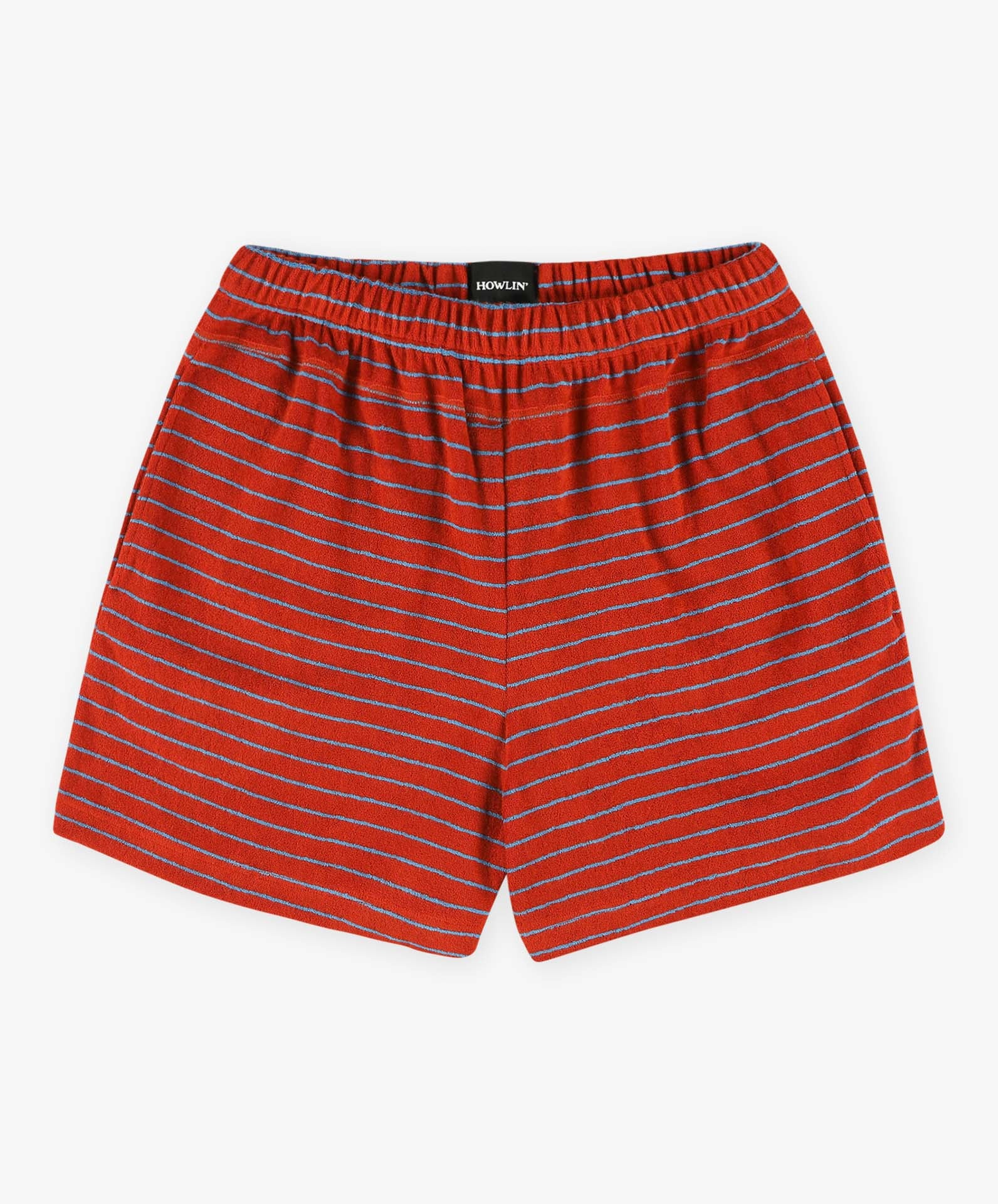 Towel Shorts - Striped - Hyper Red