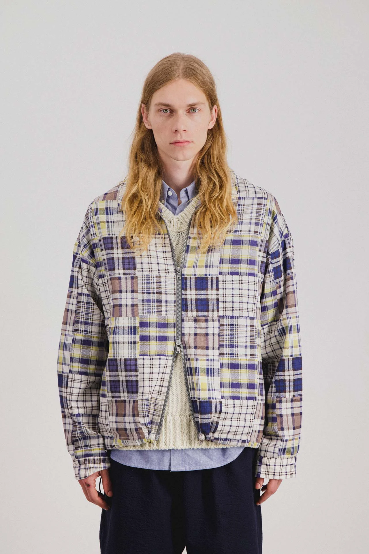 Boxy Swing Jacket - Fantasy - Blue Madras Mix