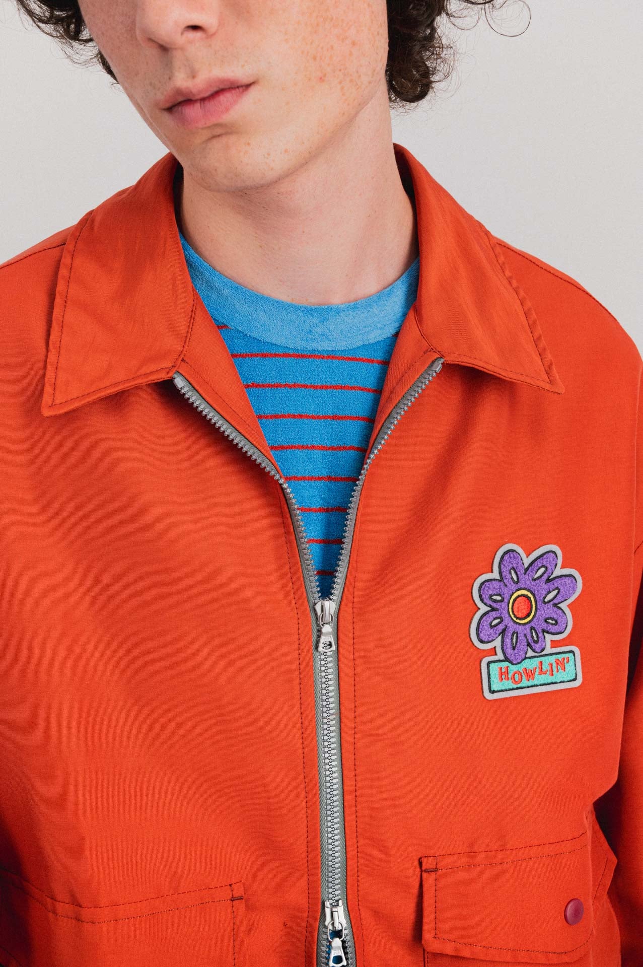 Boxy Swing Jacket - Howlin’ Flower - Reddish