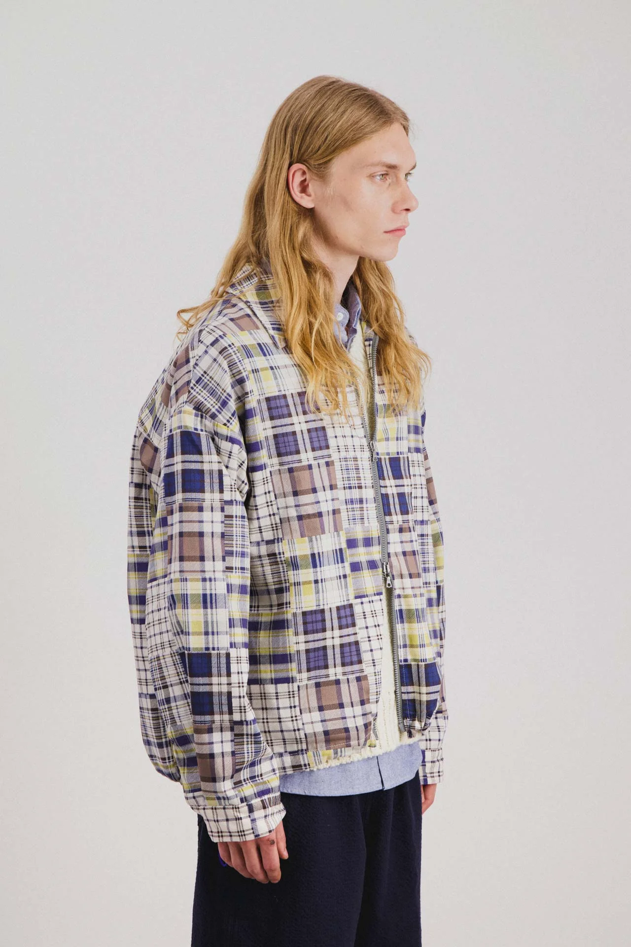 Boxy Swing Jacket - Fantasy - Blue Madras Mix