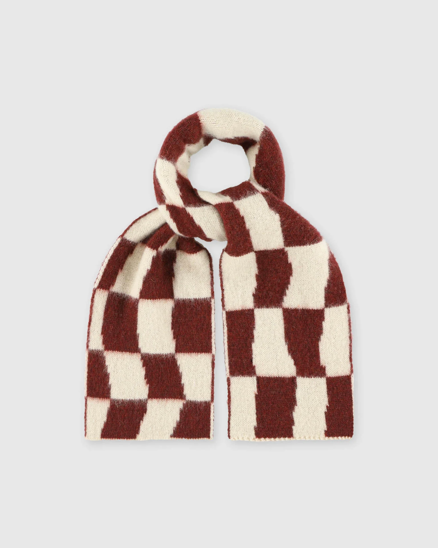 Mini Checkerboard Scarf - Rust