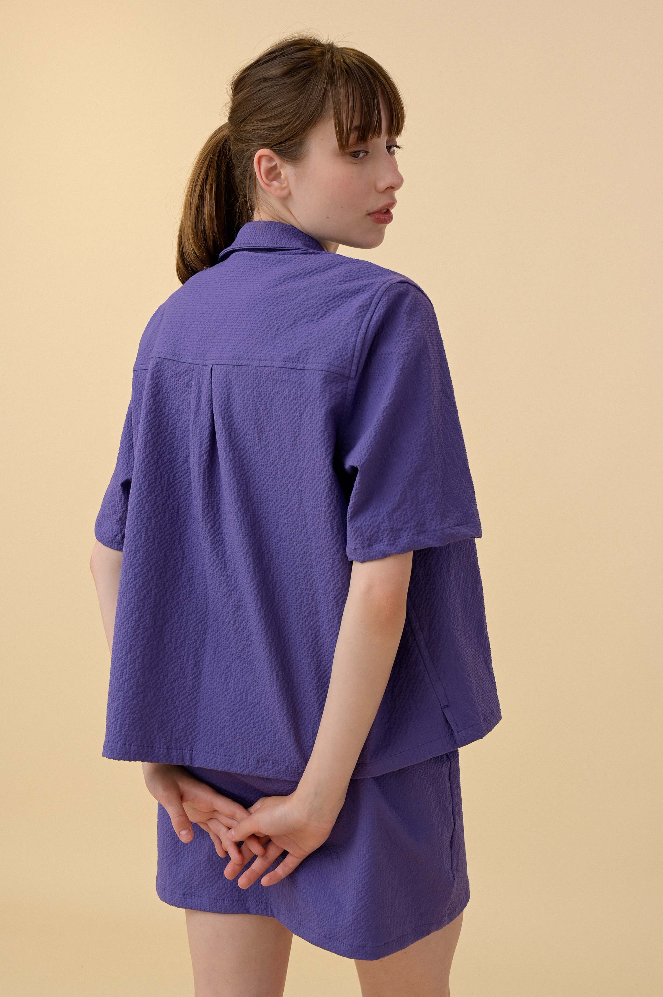 Cocktails For The Girls Please Shirt - Purple Seersucker (Women)