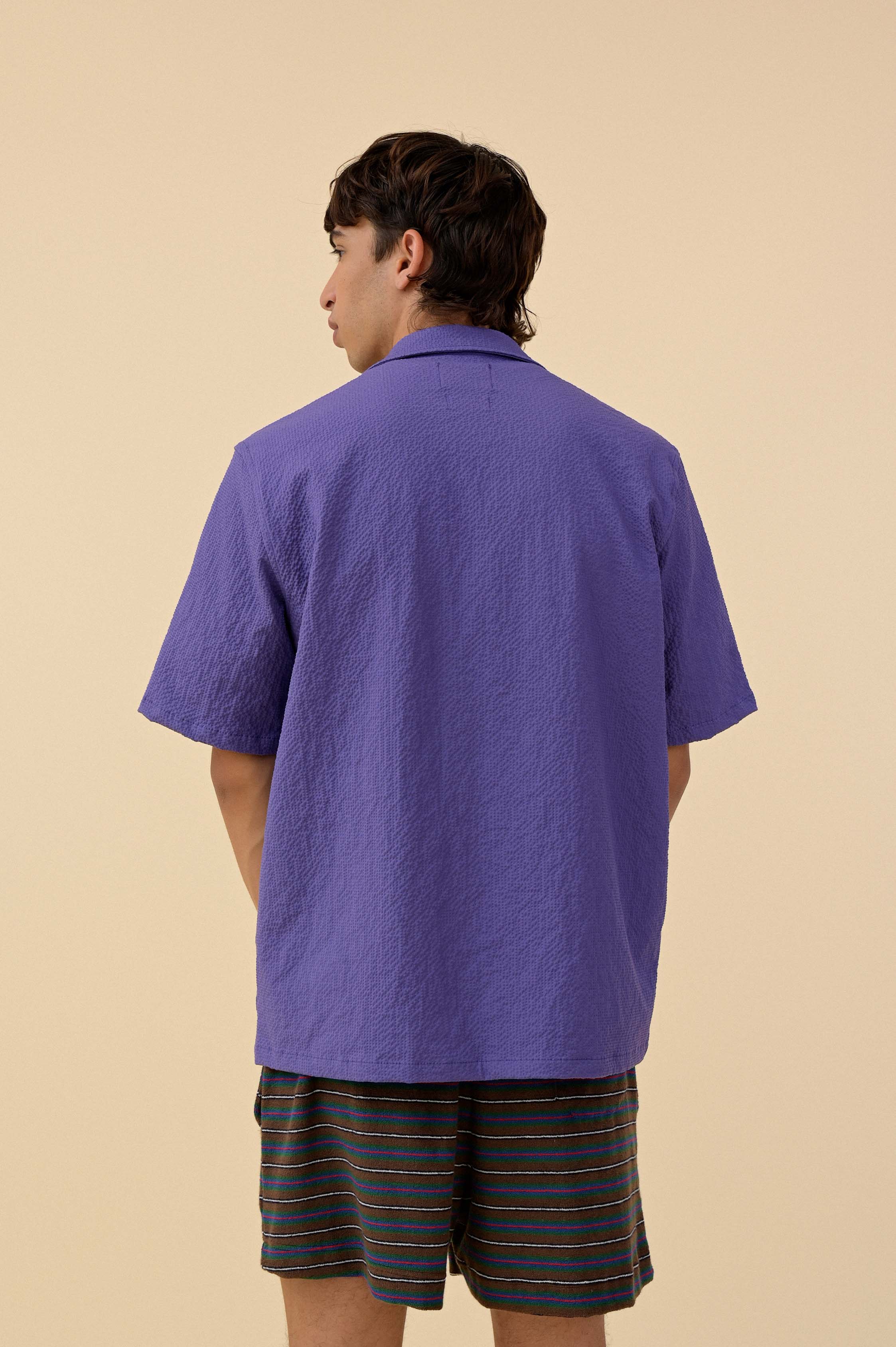 Cocktail Shirt - Purple Seersucker
