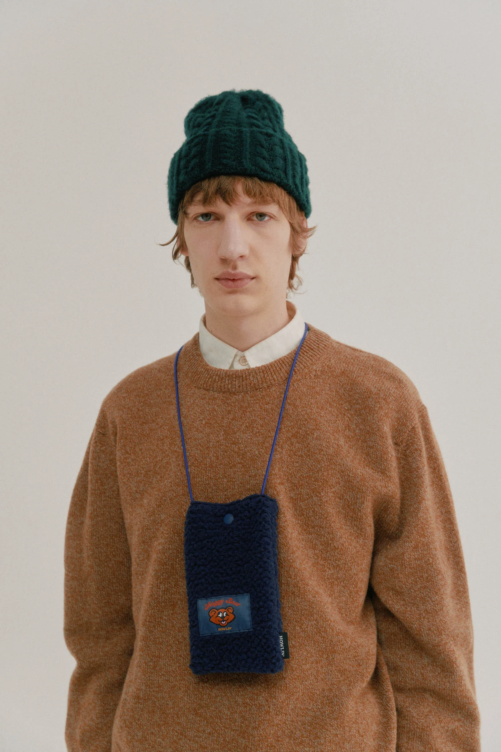 Shaggy Bear Pouch - Recycled Shearling Navy