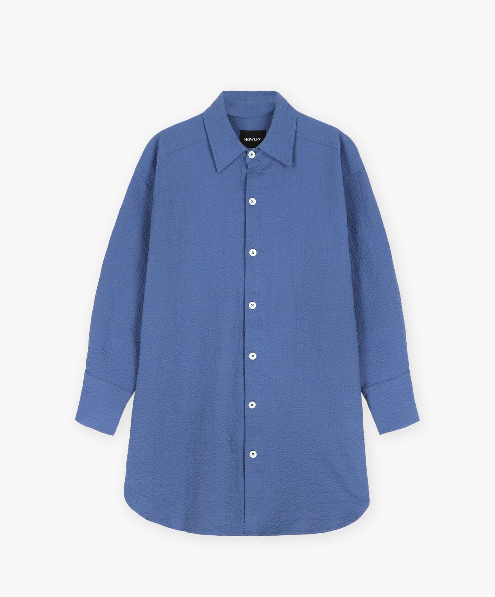 Big Lovely Shirt - Seersucker - Blue (Women)
