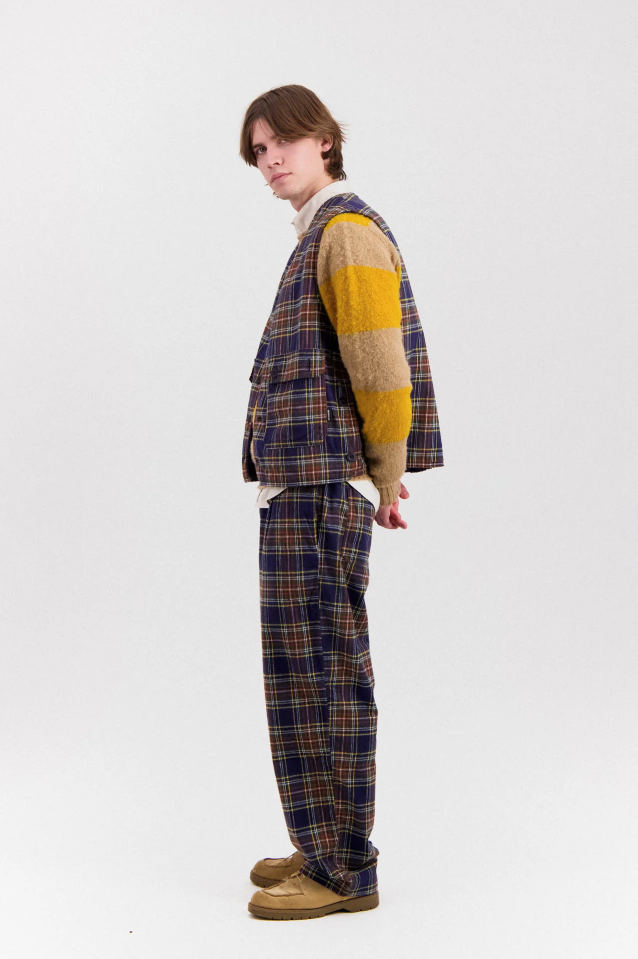 Cosmic Vest - Tartan - Navy