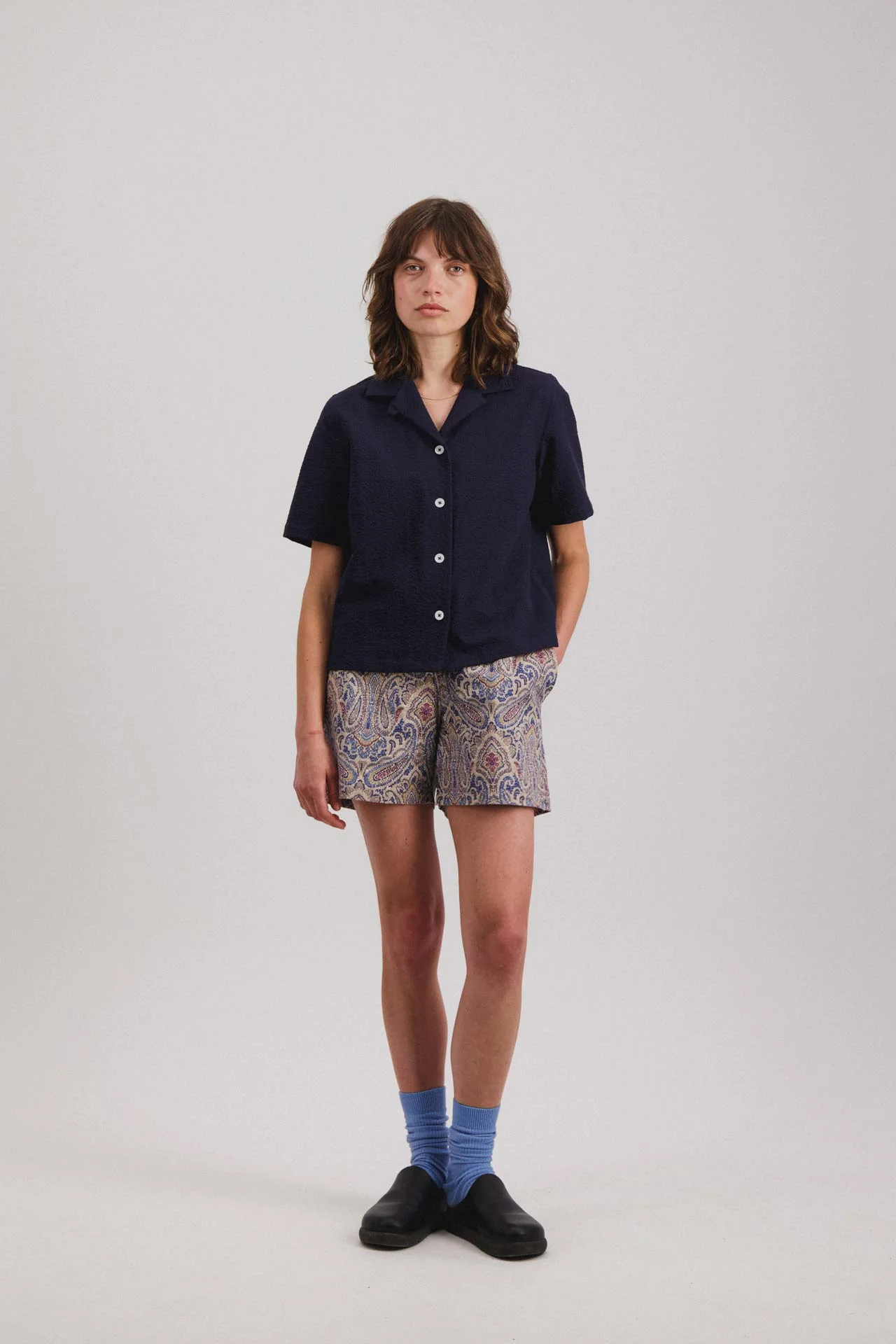 Cocktails for the Girls shirt - Seersucker - Navy (Women)