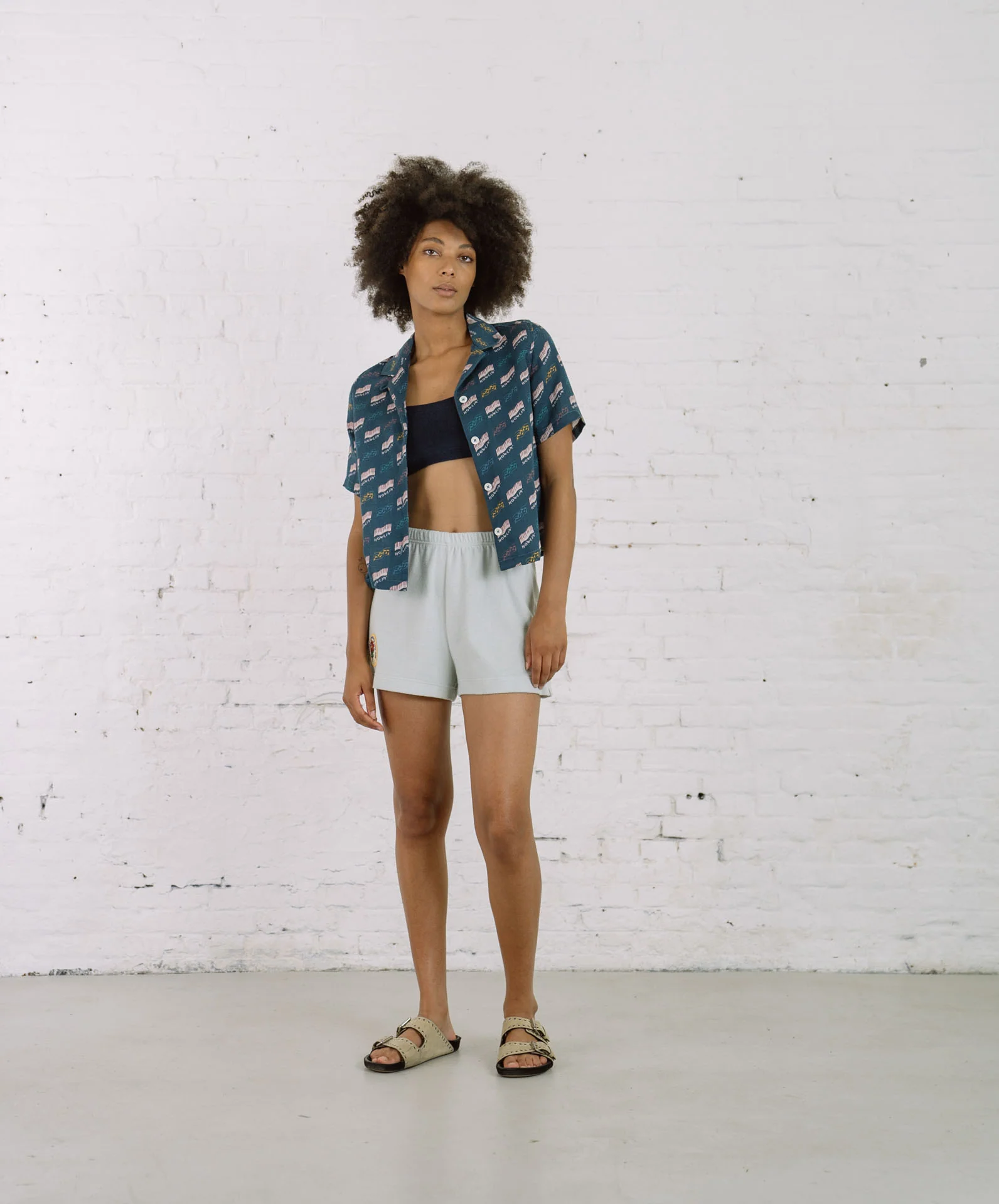 Cocktails For The Girls Please Shirt - Azzuro Howlin' Piano Hemp Print (Women)