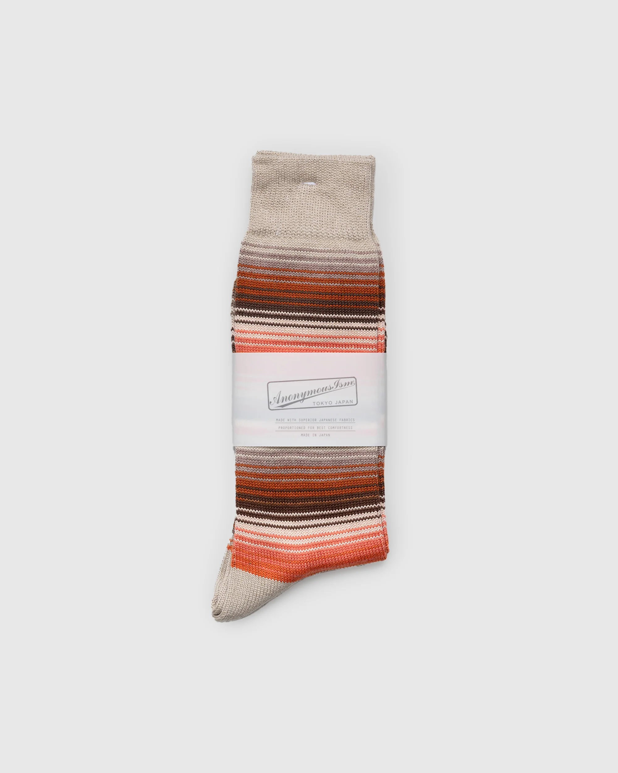 Sarape Stripes Crew Socks - Beige